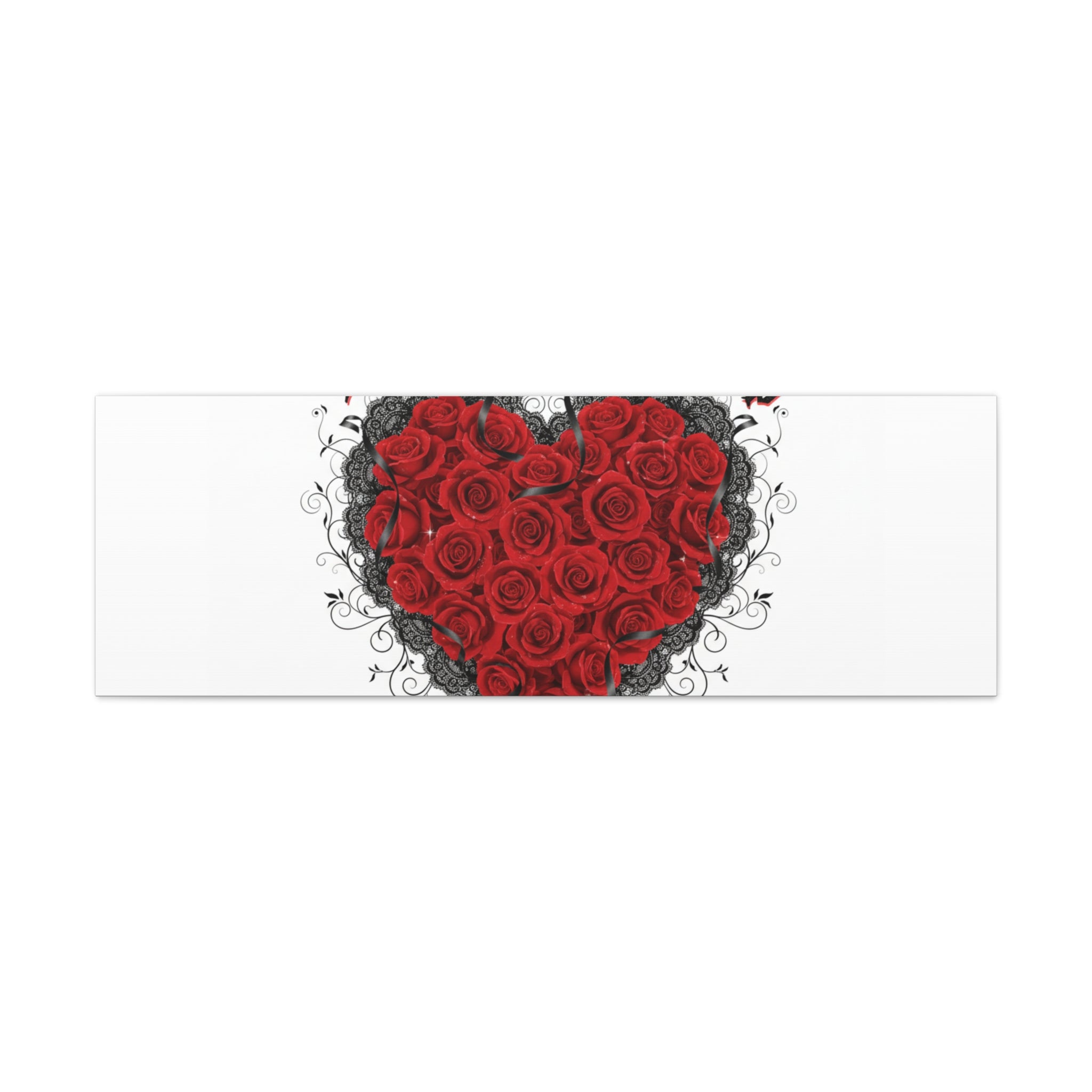 Love Dark and Deep Heart Canvas, Nu Romantic Gothic Romance, 80s Nostalgia