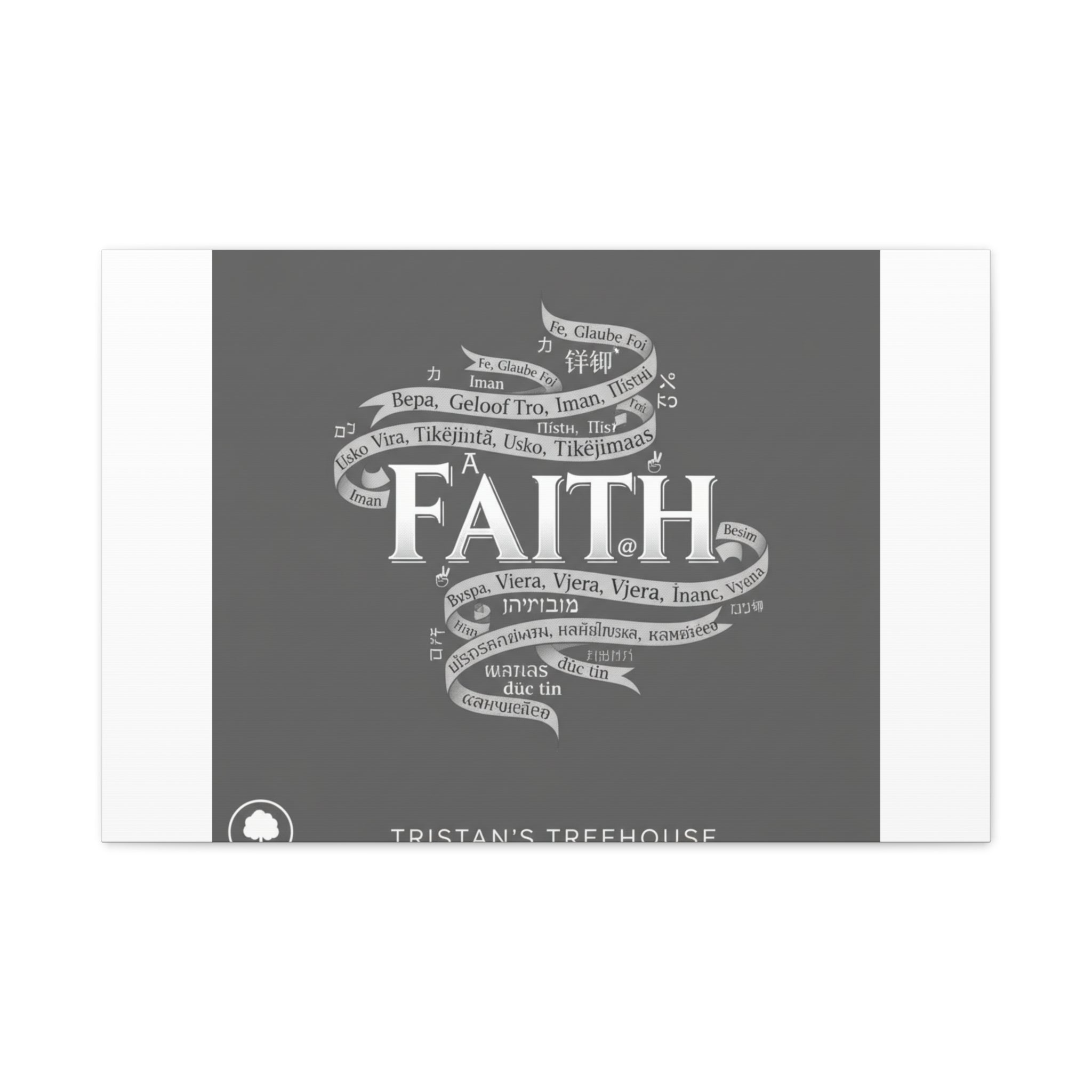 handwritten faith ribbon Canvas | sketch aesthetic, doodle design