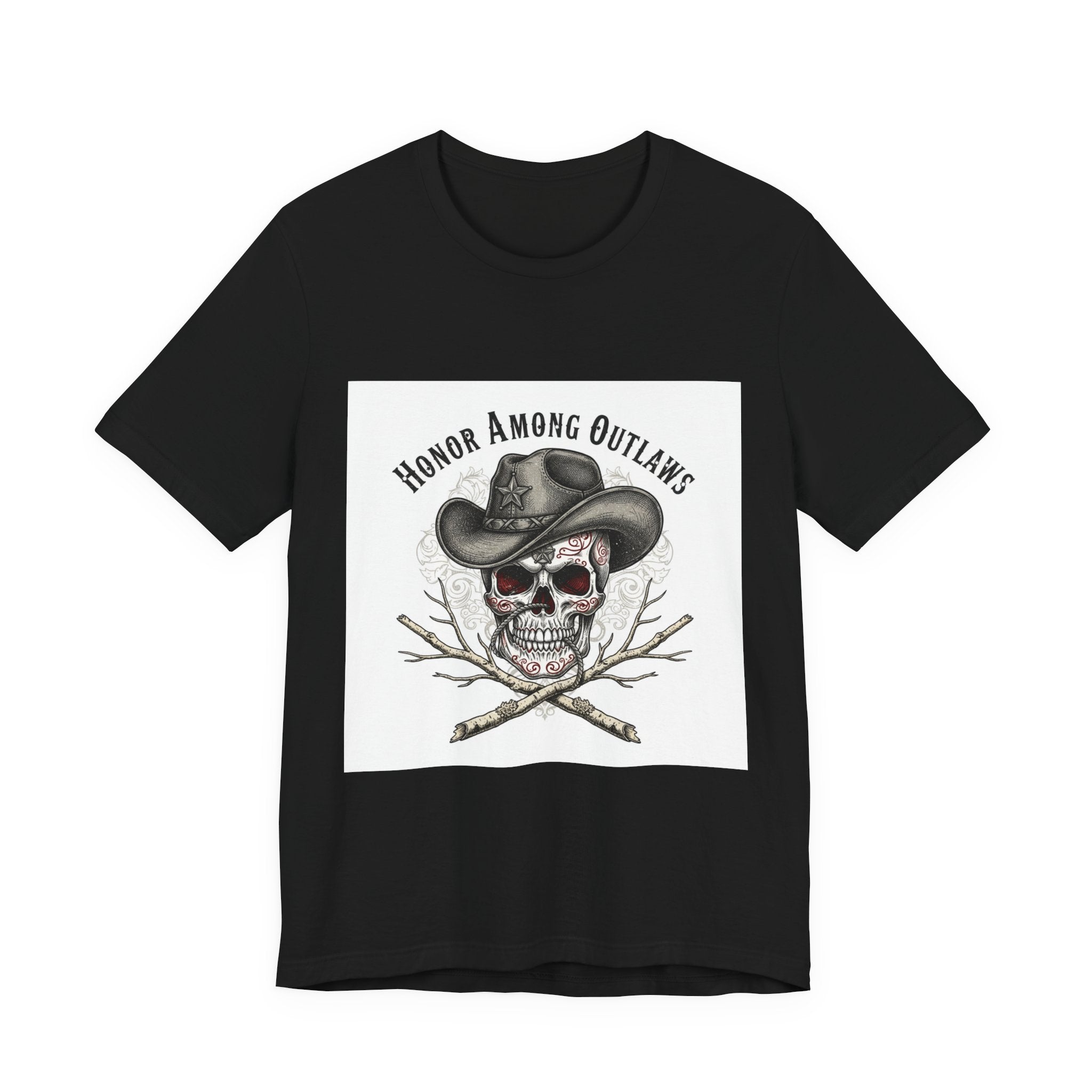 Western Skull Art Tee | cowboy horror shirt, gothic Americana