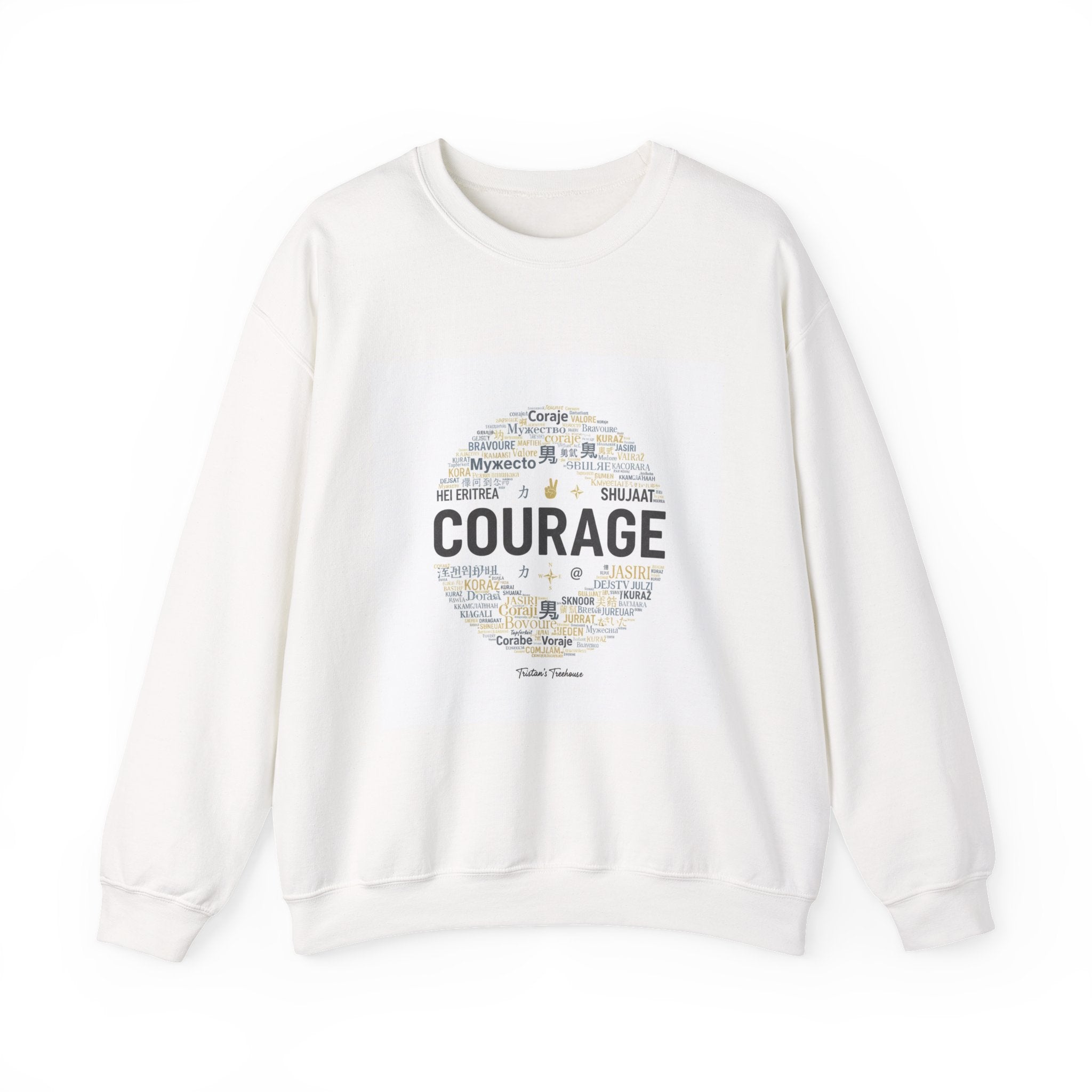 Courage wordcloud Sweatshirt | Fresh Start minimal renewal apparel