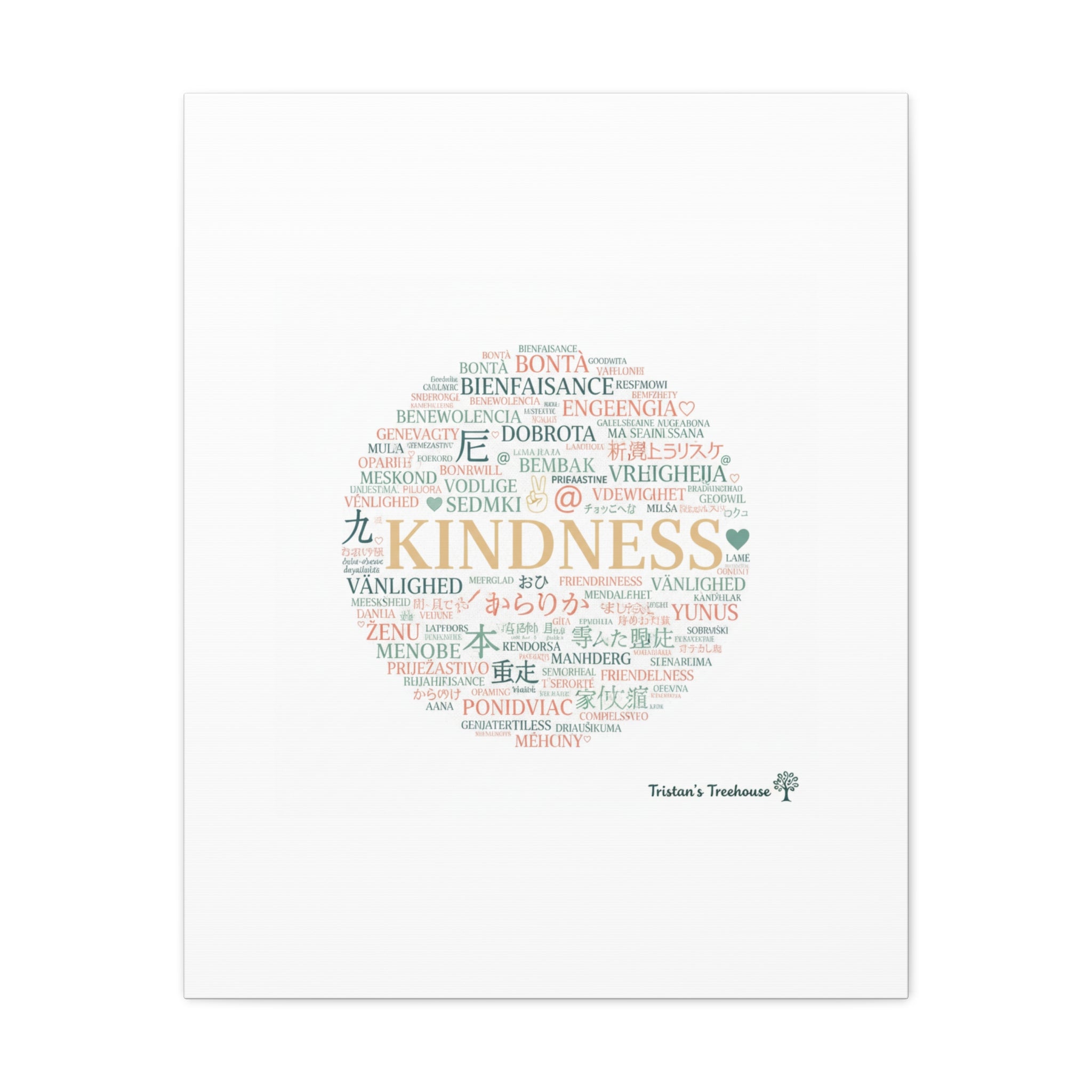 Kindness Word Cloud Canvas | Fresh Start Minimalist Wall Art