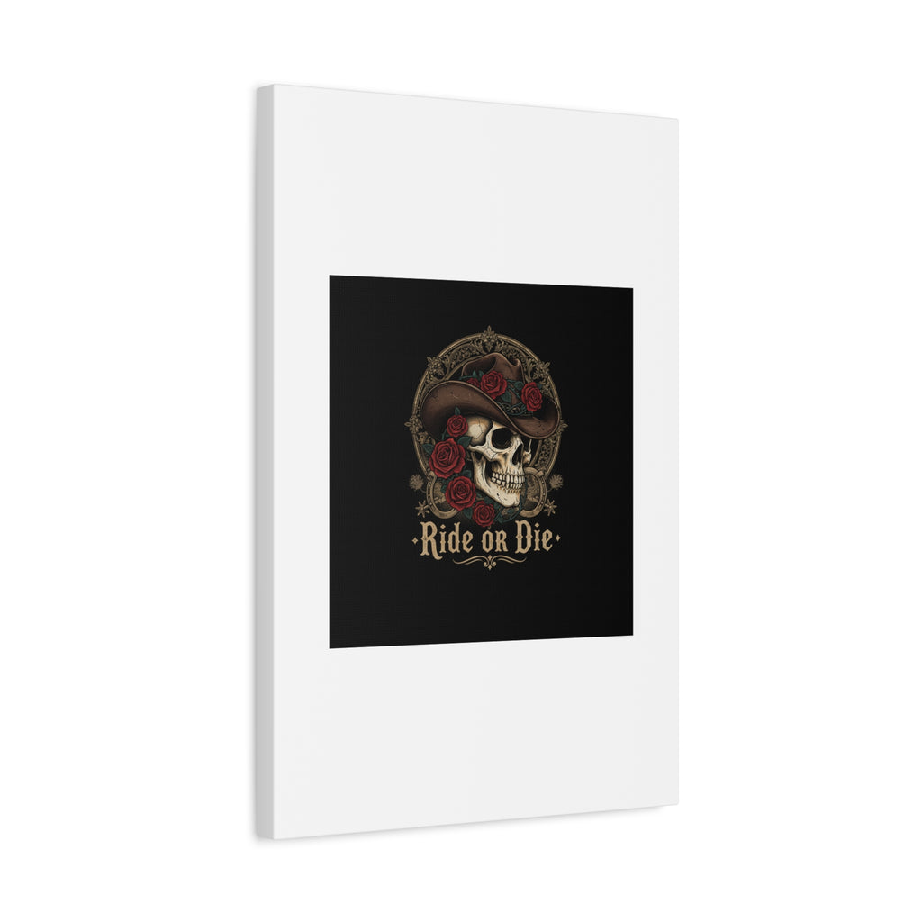 Ride or Die Skull Canvas | Western Skull Art, Gothic Americana