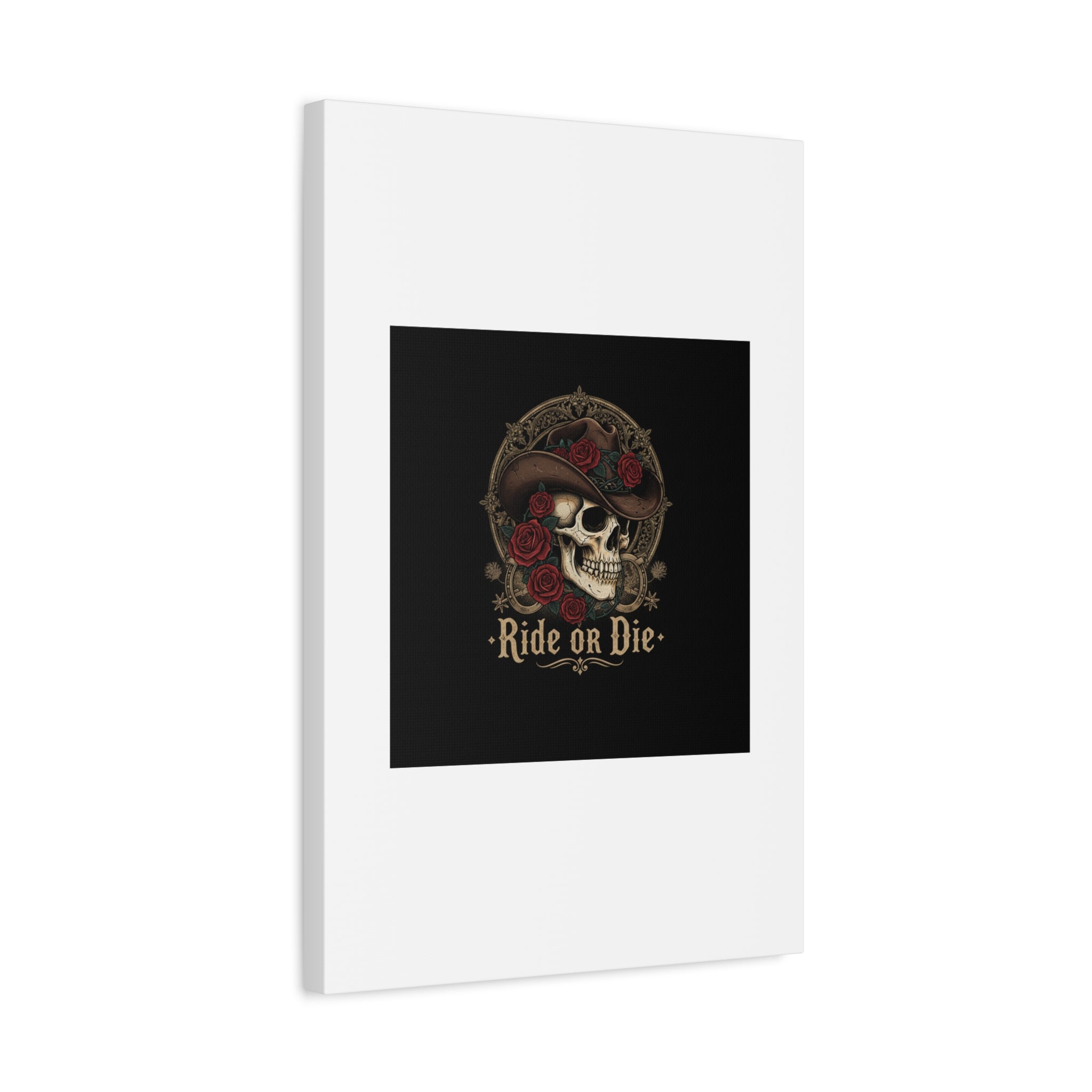 Ride or Die Skull Canvas | Western Skull Art, Gothic Americana