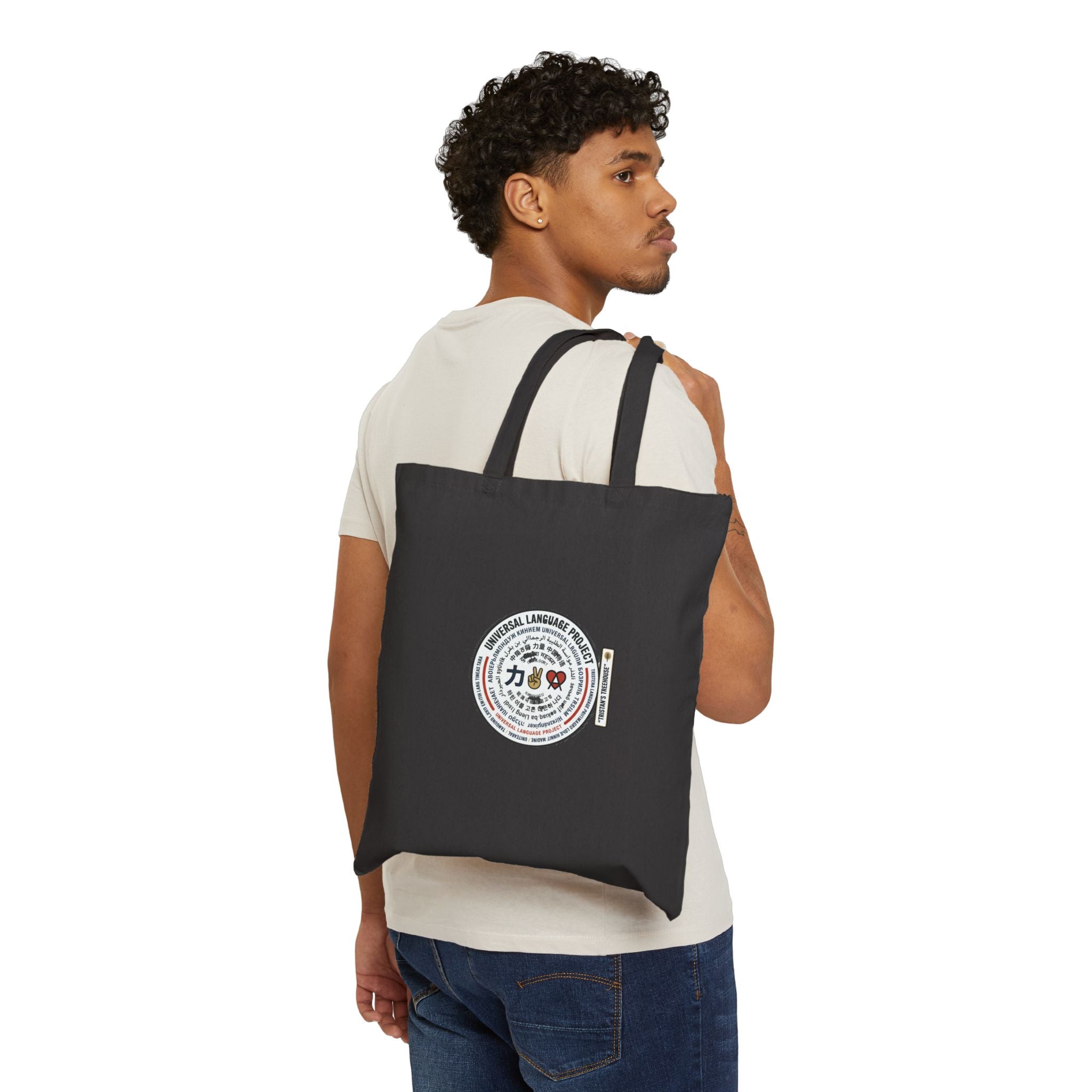Universal Language Canvas Tote — Multi-Script Love/Peace/Unity Message