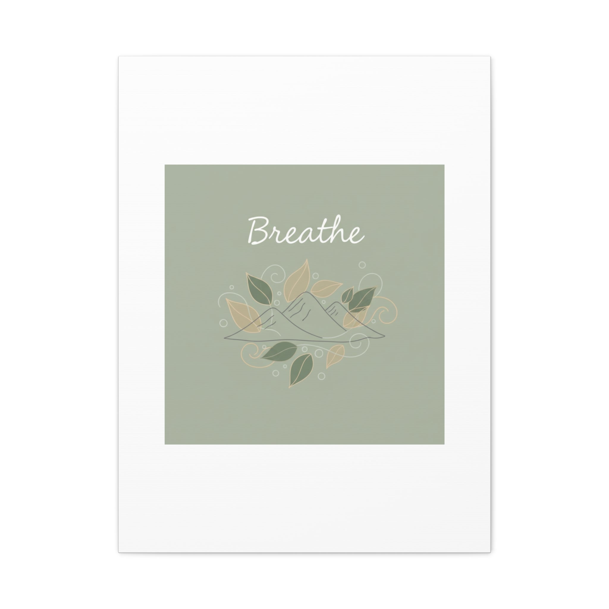 Breathe Mountain Line Canvas | Nature Symbols, Minimal Forest Wall Art