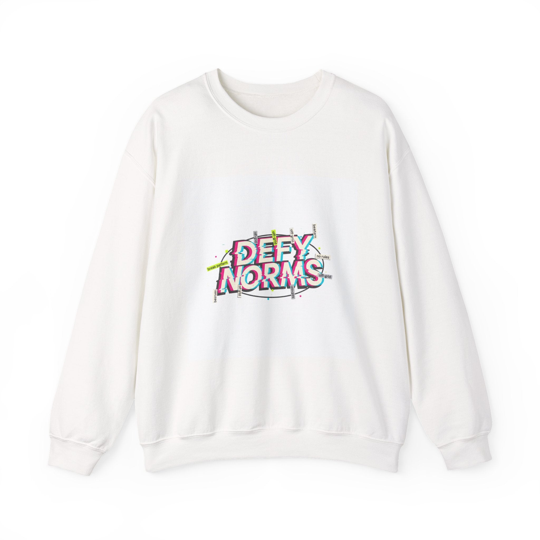 Defy Norms Crewneck Sweatshirt | anti-aesthetic, glitch font