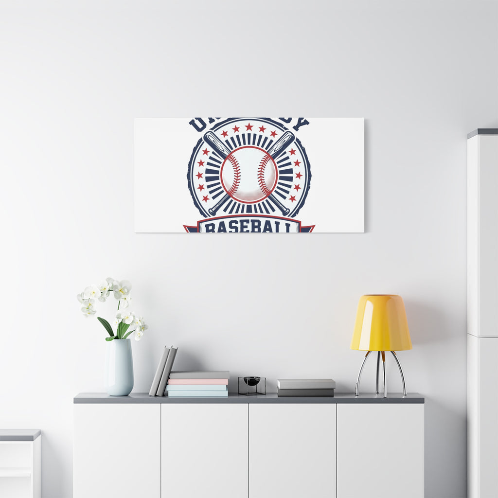 United by Baseball Canvas | Patriotic Baseball Graphic, Red White Blue Wall Art