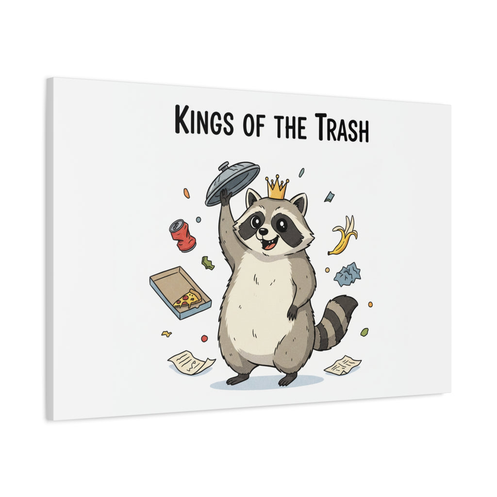 Kings of the Trash Canvas, Raccoon Doodle | Trash Panda, Goofy Critter Art