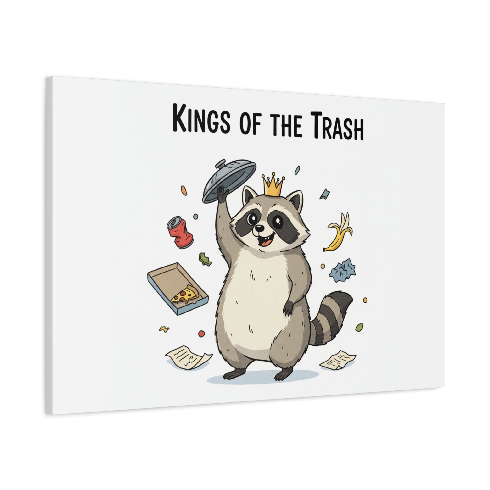 Kings of the Trash Canvas, Raccoon Doodle | Trash Panda, Goofy Critter Art