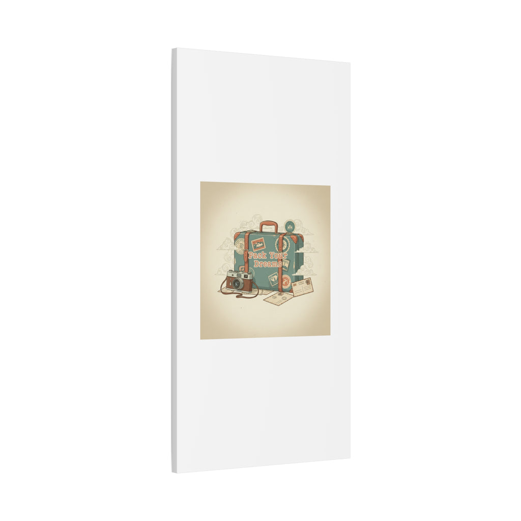 Pack Your Dreams Canvas | Retro Travel Postcard, Wanderlust Passport Stamp Art