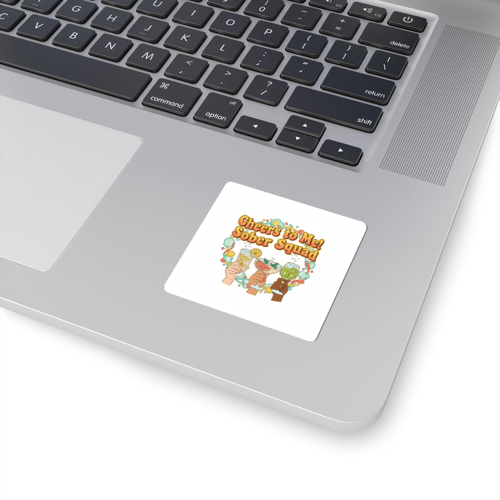 Cheers to Me Sober Squad Sticker | Dry January, Mocktail Trend