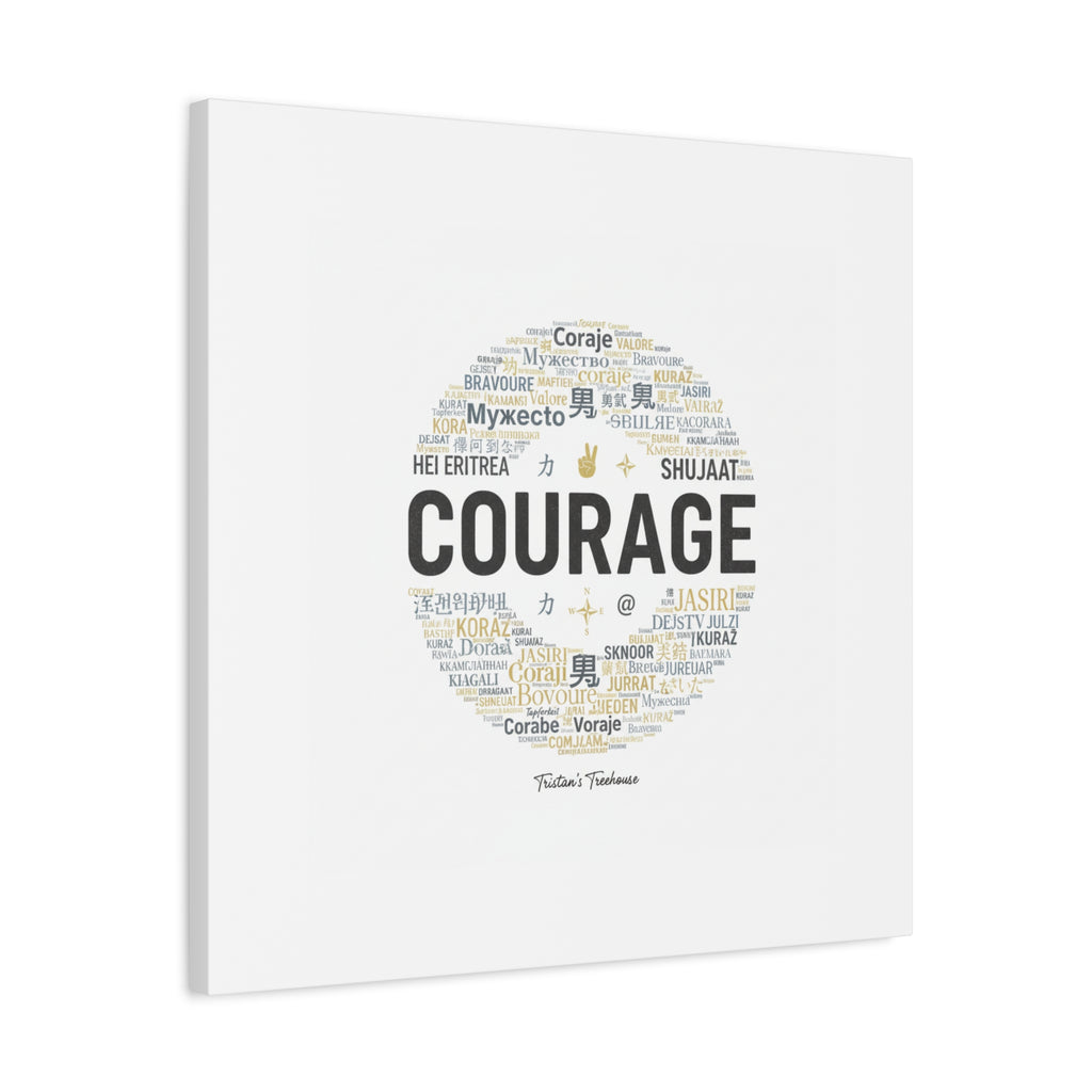Courage Word Cloud Canvas | Fresh-Start Minimalism art print
