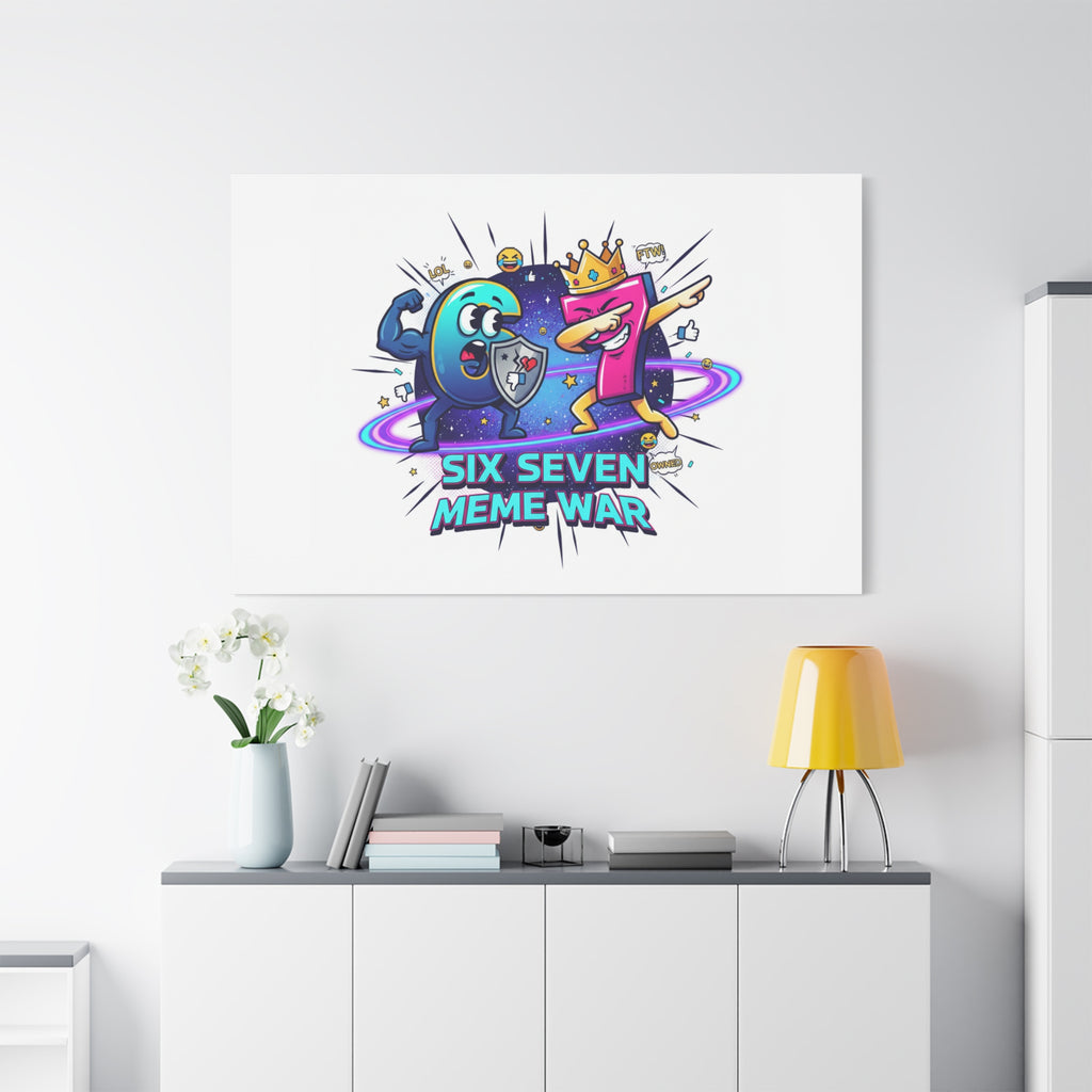 Six Seven Meme War Canvas | Legendary Internet Battle Art, Viral Culture Wall Decor