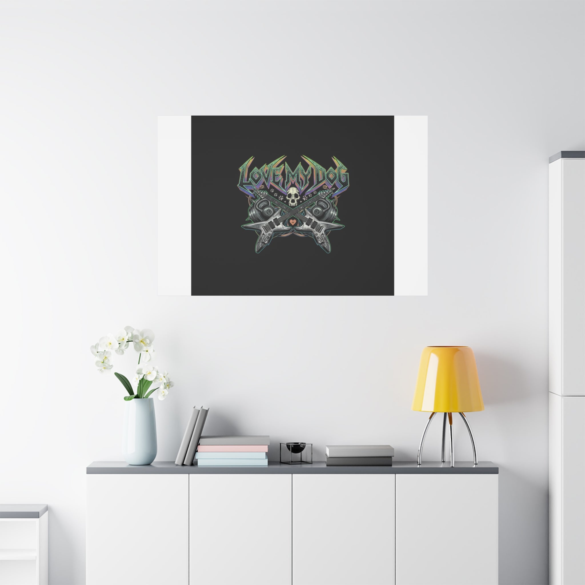 Love My Dog metal font Canvas | gothic wellness quote, edgy self-care merch