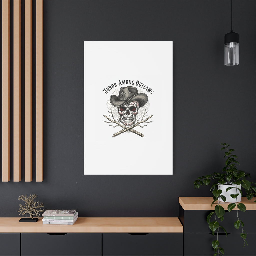 Honor Among Outlaws Canvas | Western Skull Art, Gothic Americana Desert Noir