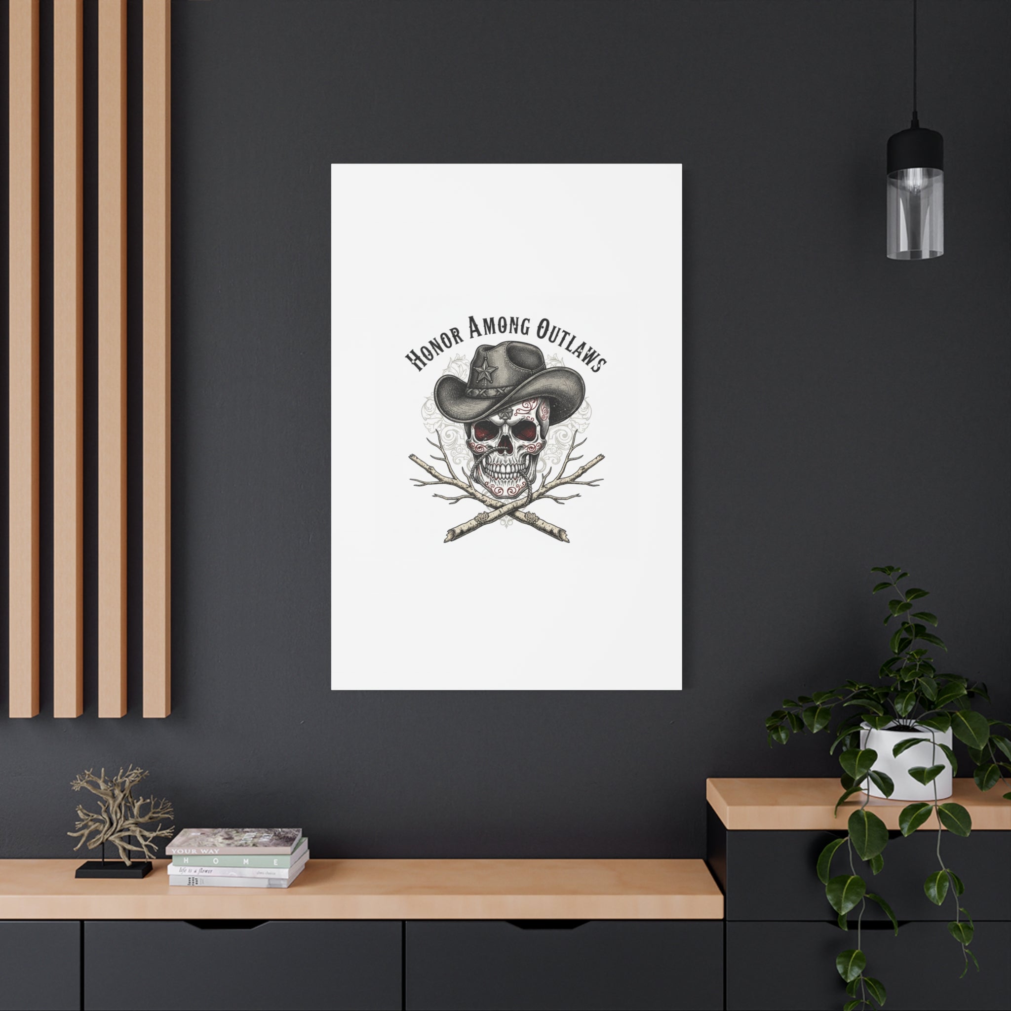 Honor Among Outlaws Canvas | Western Skull Art, Gothic Americana Desert Noir
