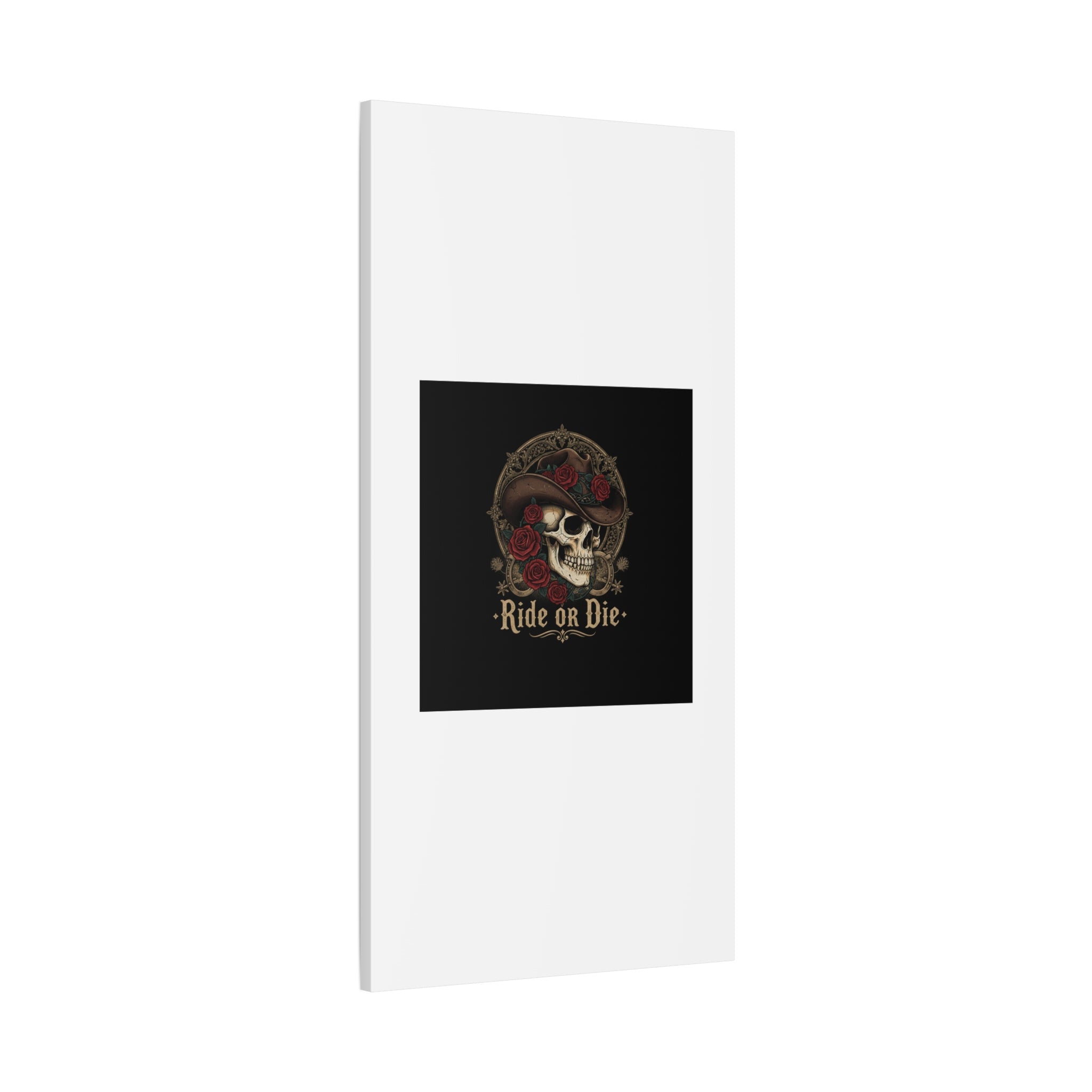 Ride or Die Skull Canvas | Western Skull Art, Gothic Americana
