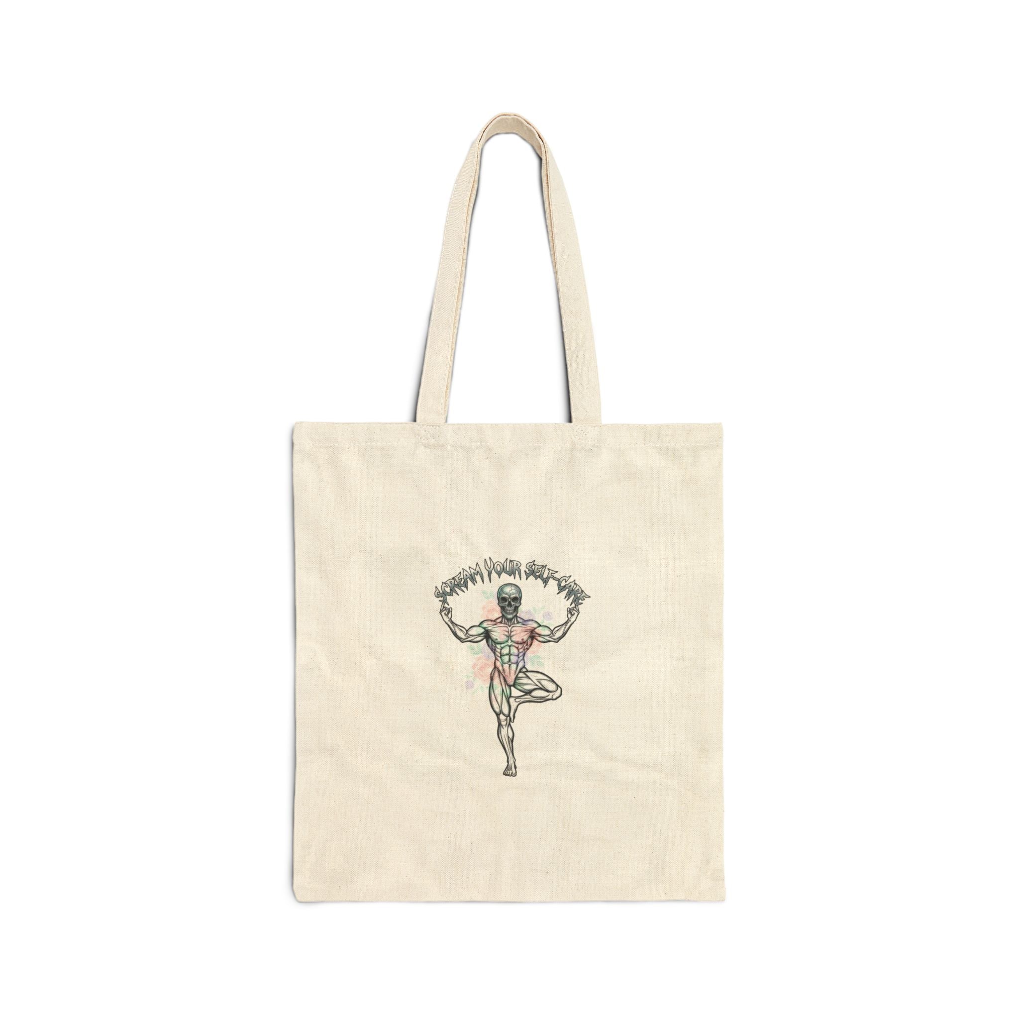 Hard Rock Self-Care Tote | metal font shirt, gothic wellness quote