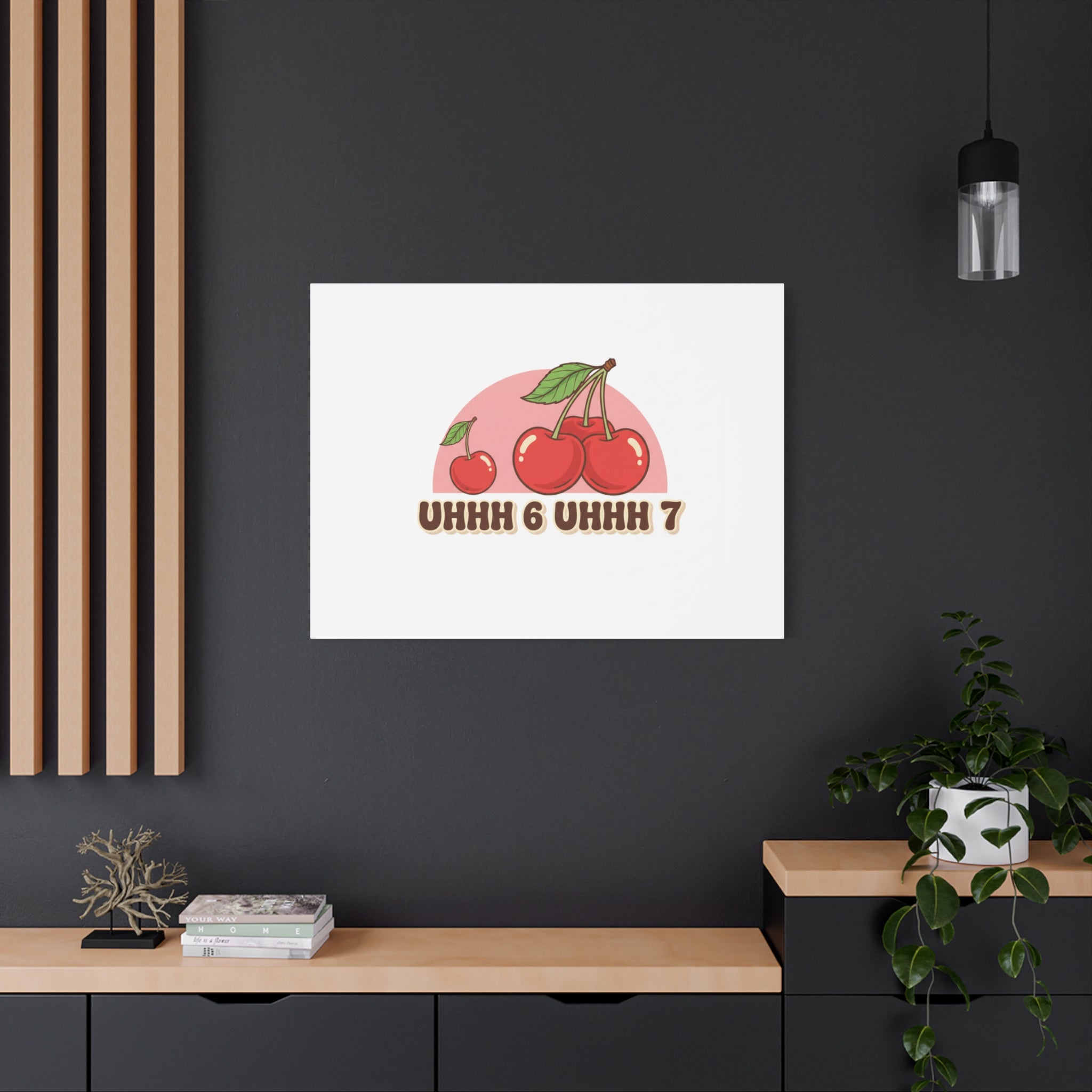 Six Severn Cherry Retro Graphic Canvas | kawaii fruit print, vintage cherry design