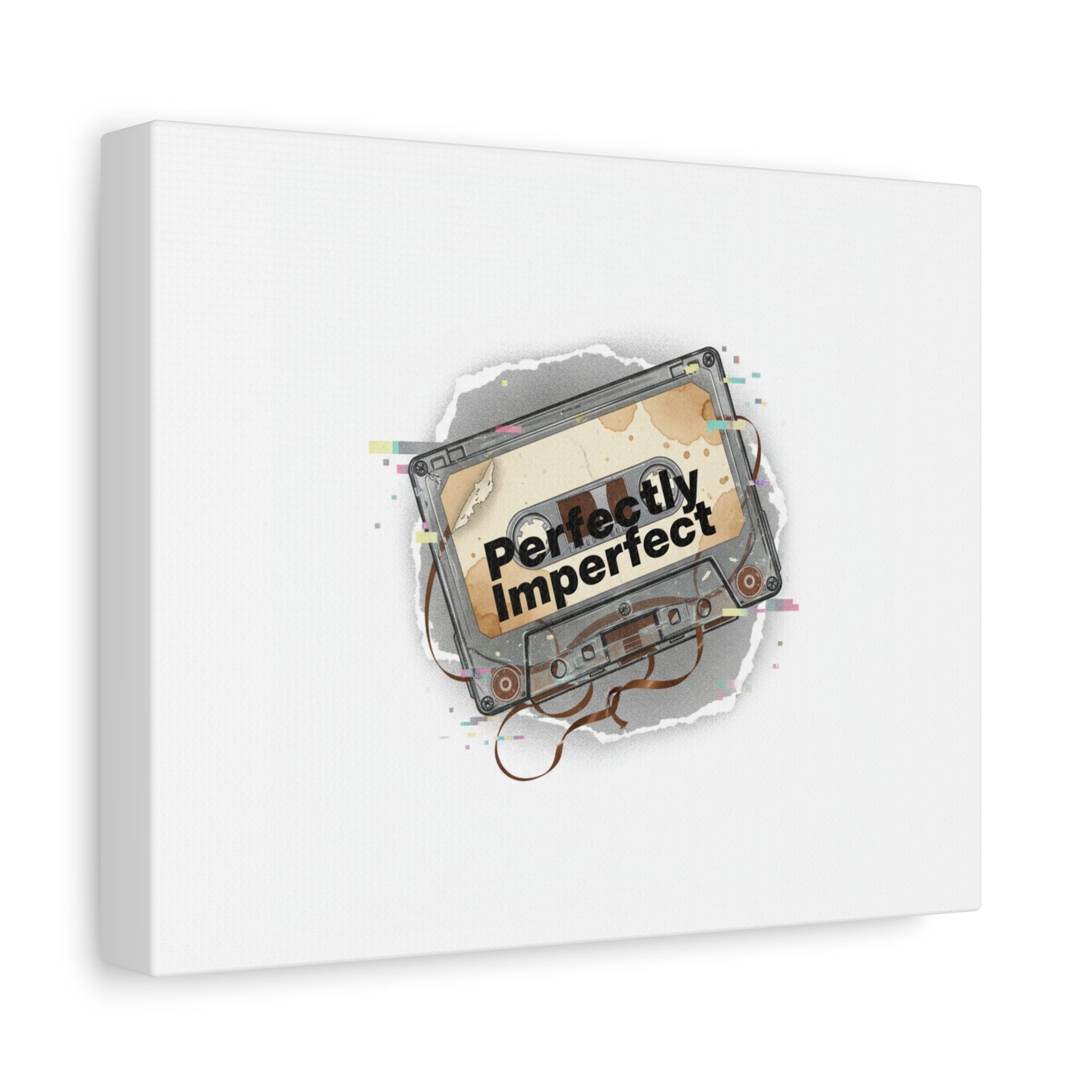 Perfectly Imperfect Cassette, Canvas Print | Analog Error, glitch art static