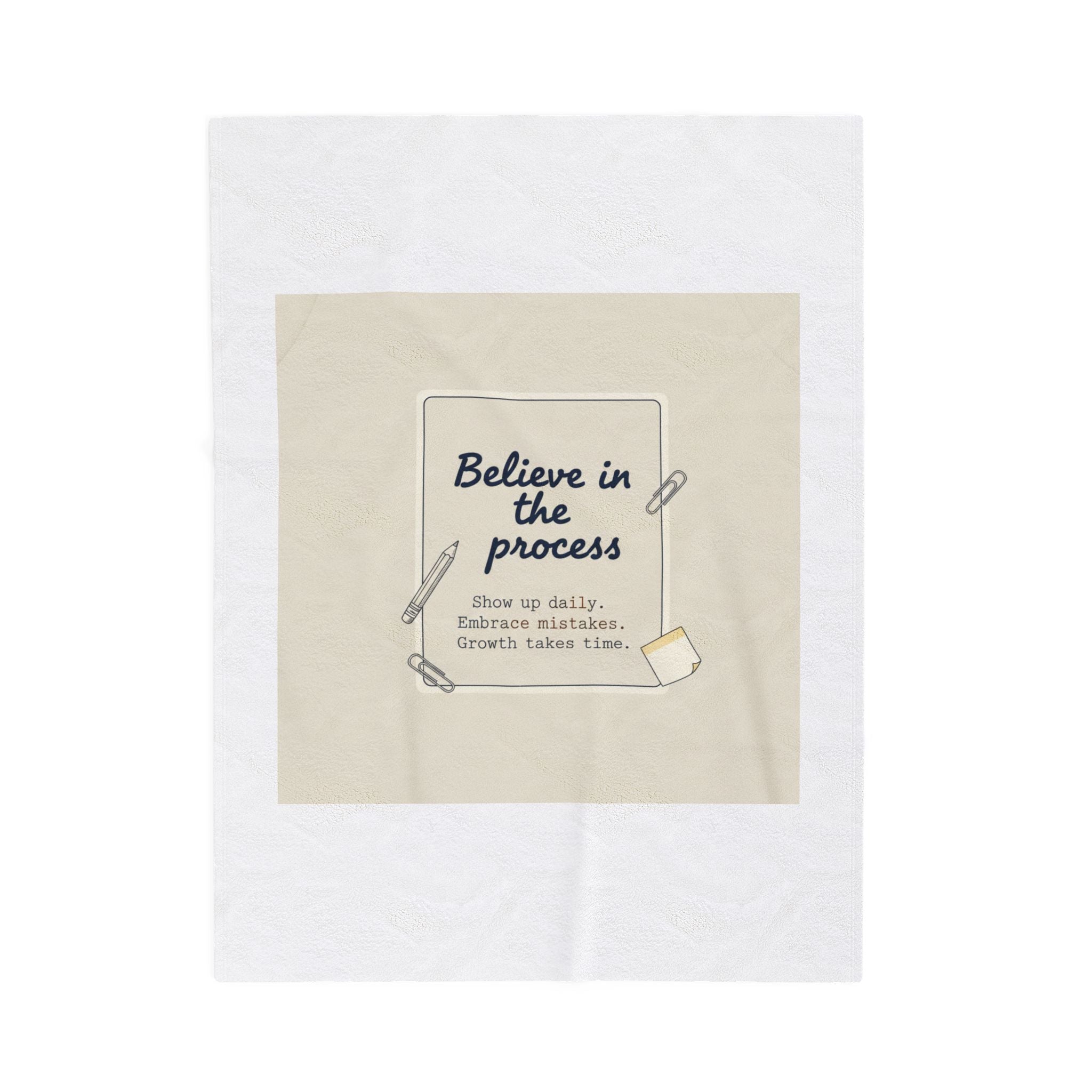 Believe in the Process Blanket | Note to Self, Post‑It Style Analogue Reminder