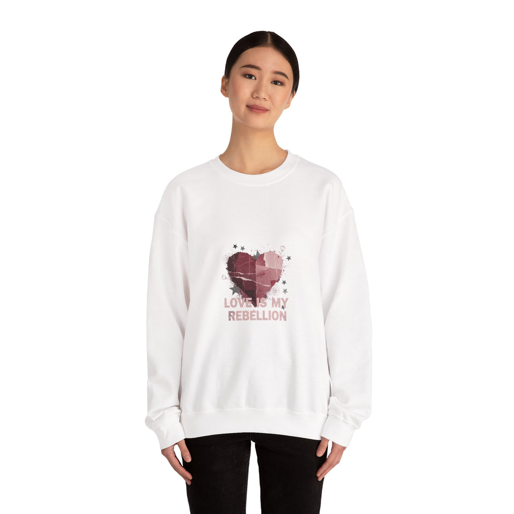 Love Is My Rebellion Sweatshirt | soft grunge heart, distressed punk heart design