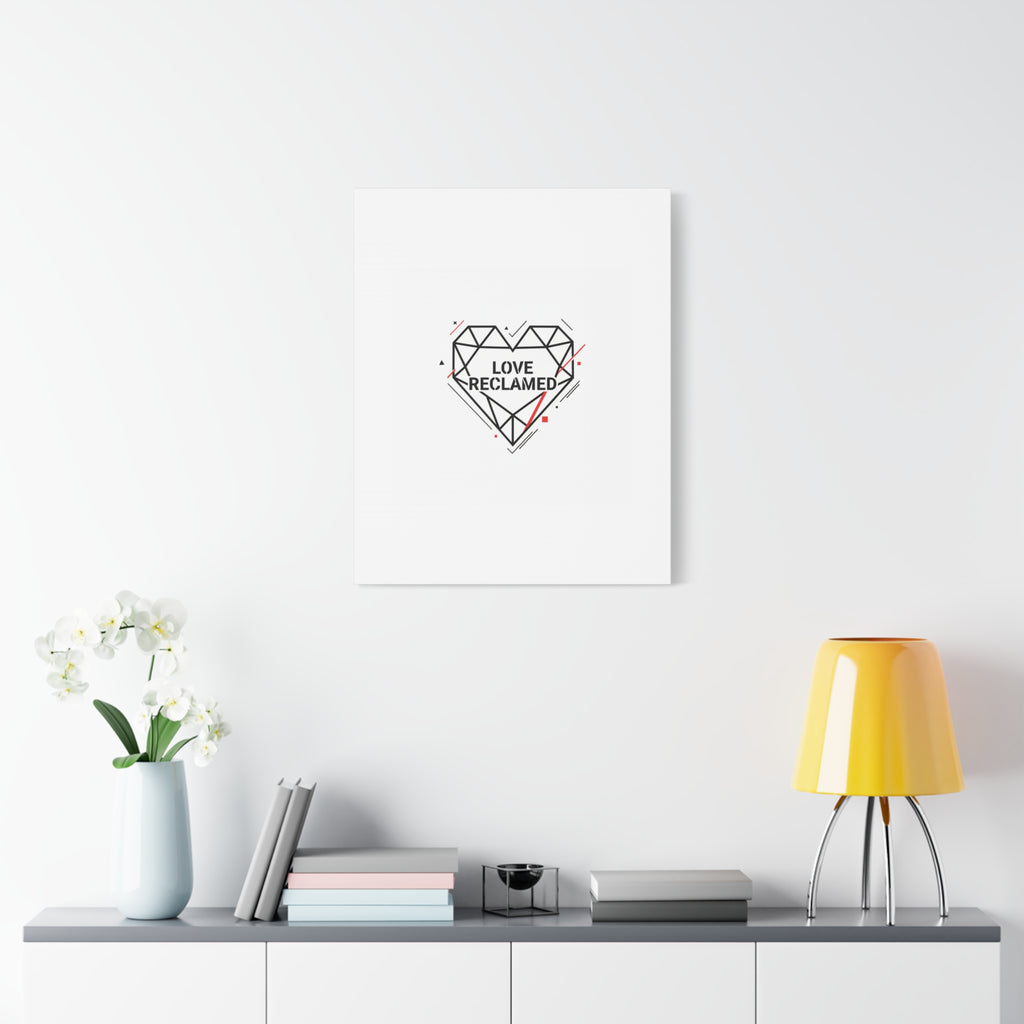 Love Reclaimed Canvas | modern heart design, minimalist love icon