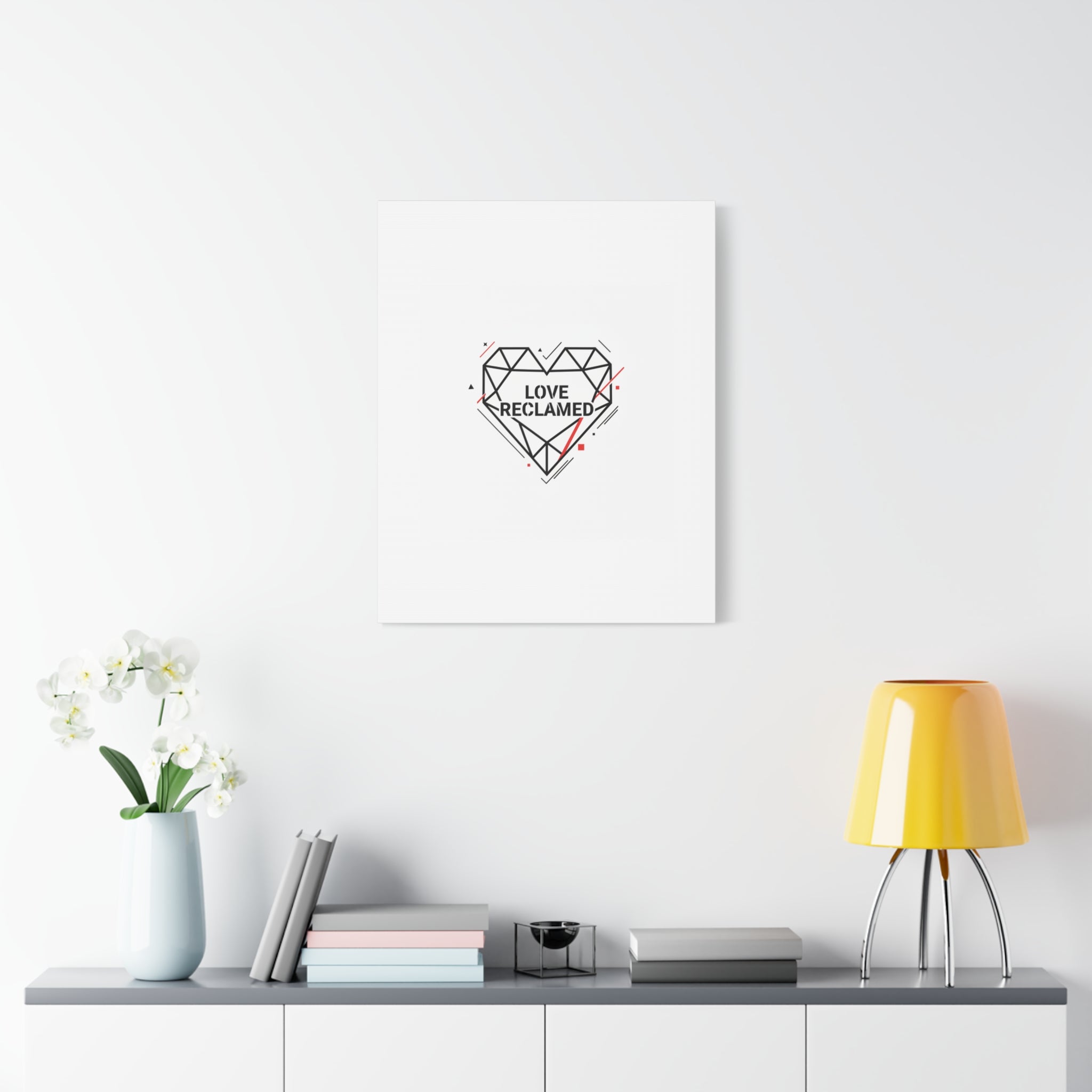 Love Reclaimed Canvas | modern heart design, minimalist love icon