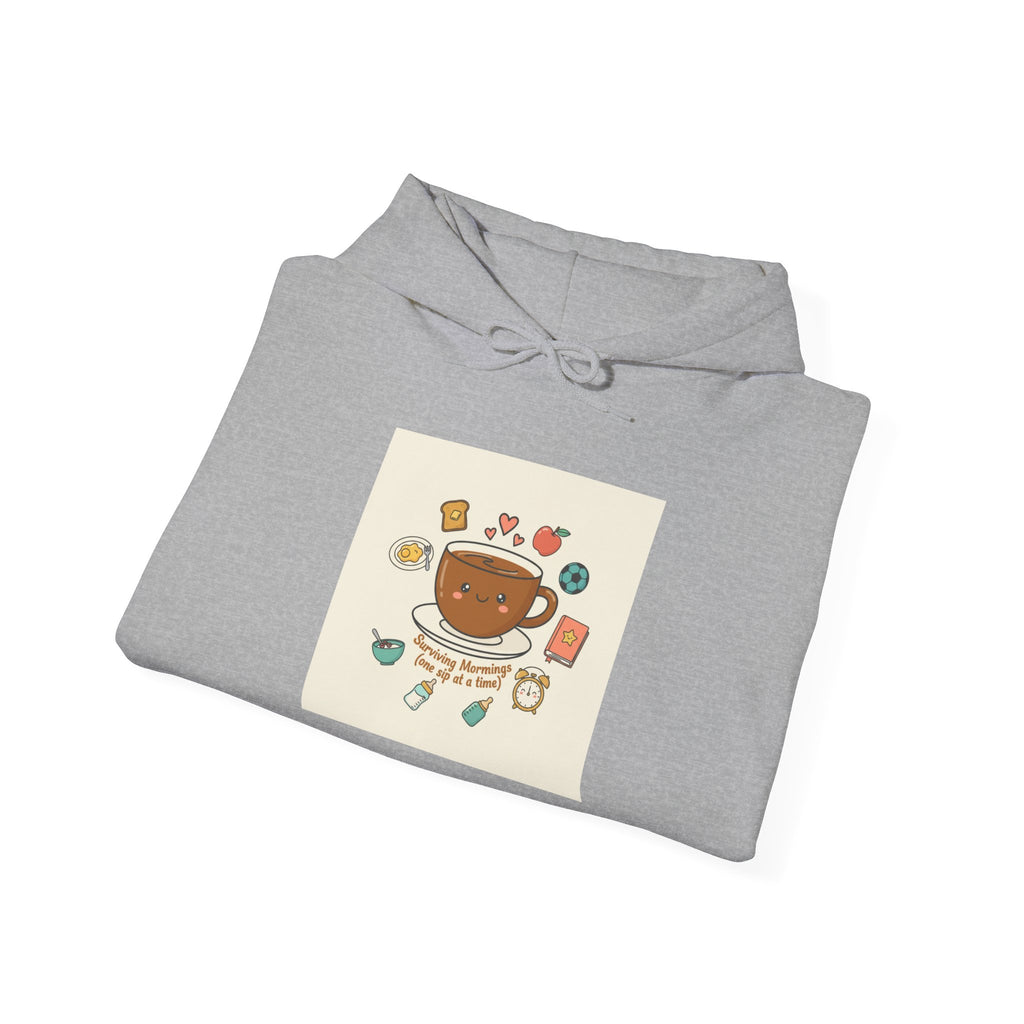 Morning Chaos Coffee Crew Hoodie | mom life, tired parent humor