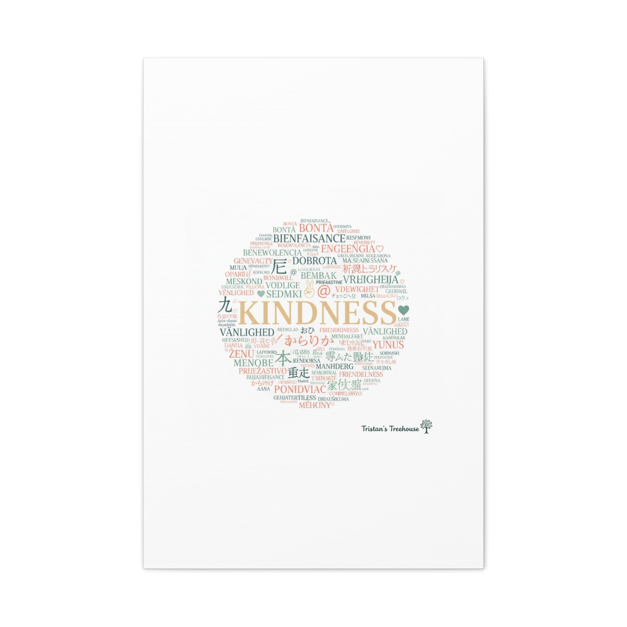 Kindness Word Cloud Canvas | Fresh Start Minimalist Wall Art