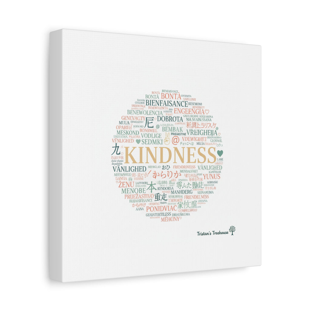 Kindness Word Cloud Canvas | Fresh Start Minimalist Wall Art