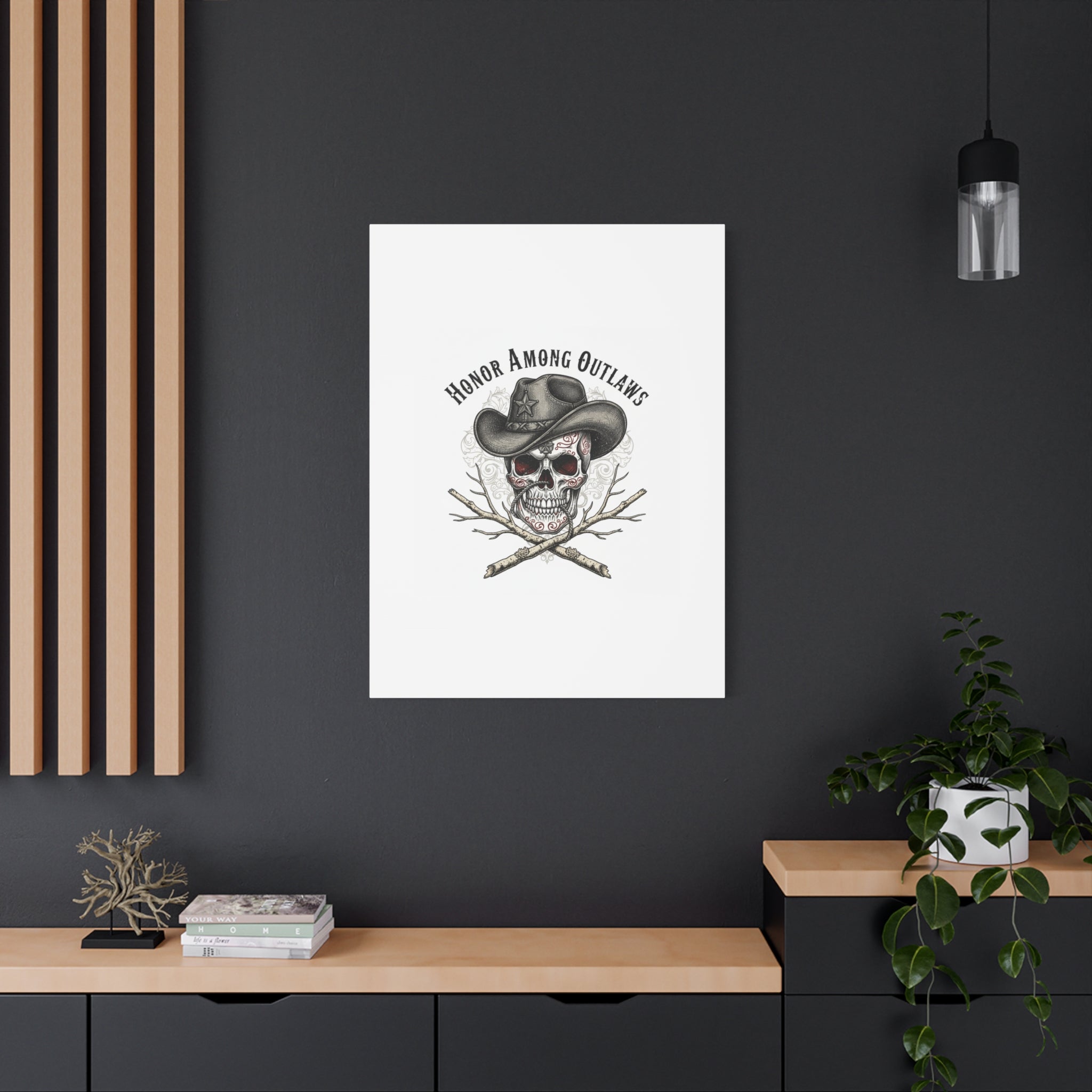 Honor Among Outlaws Canvas | Western Skull Art, Gothic Americana Desert Noir