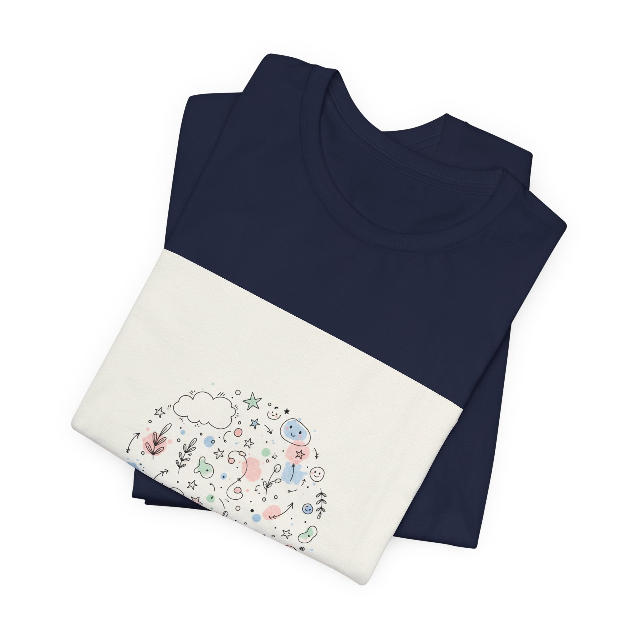 Botanical Doodle Circle Tee | hand drawn line drawing, sketch pattern