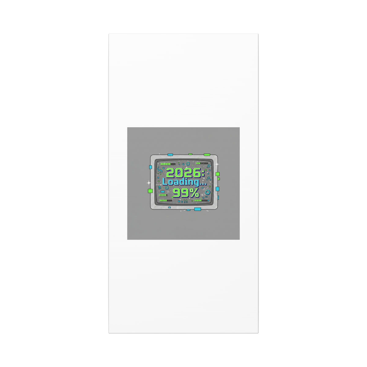 2026 Loading 99% Canvas | NYE countdown, retro system interface