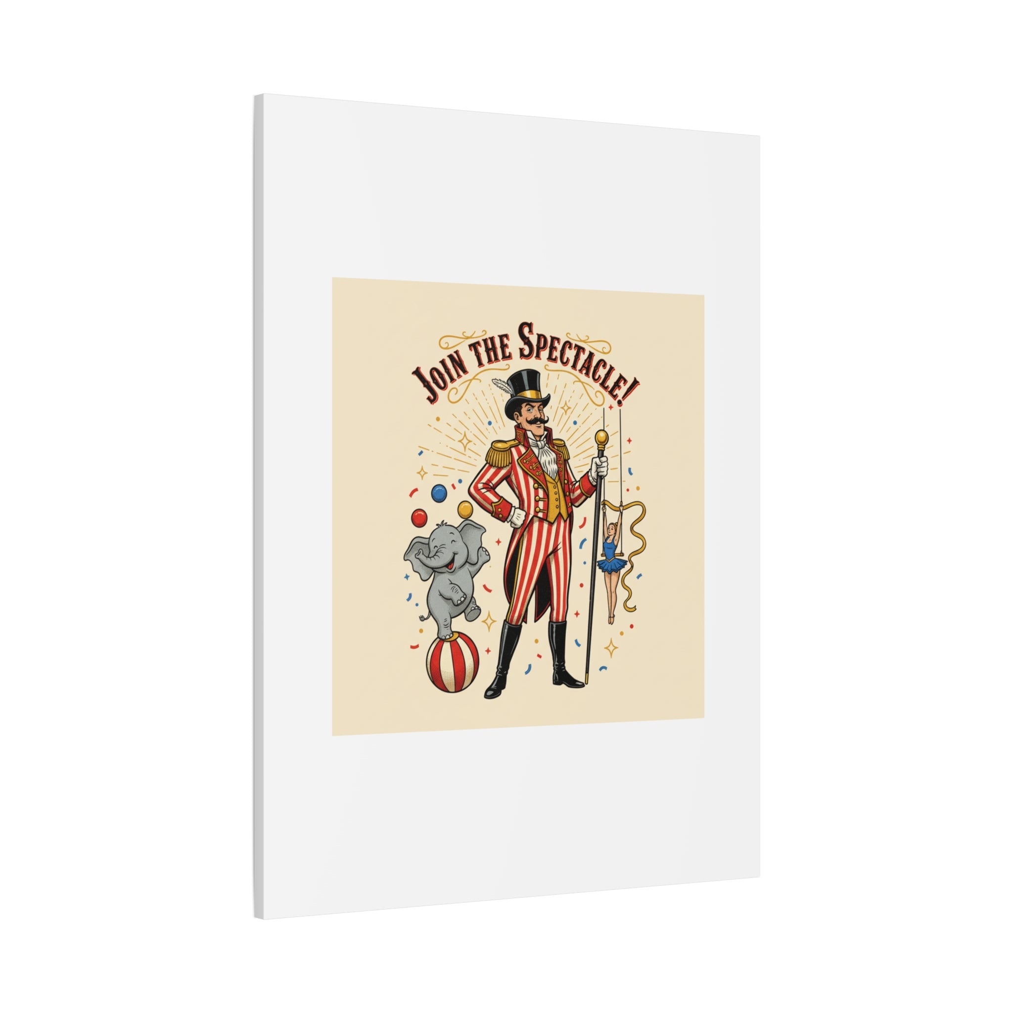 Join the Spectacle Circus Art Print | Matte Canvas, Stretched, Vintage Carnival Design