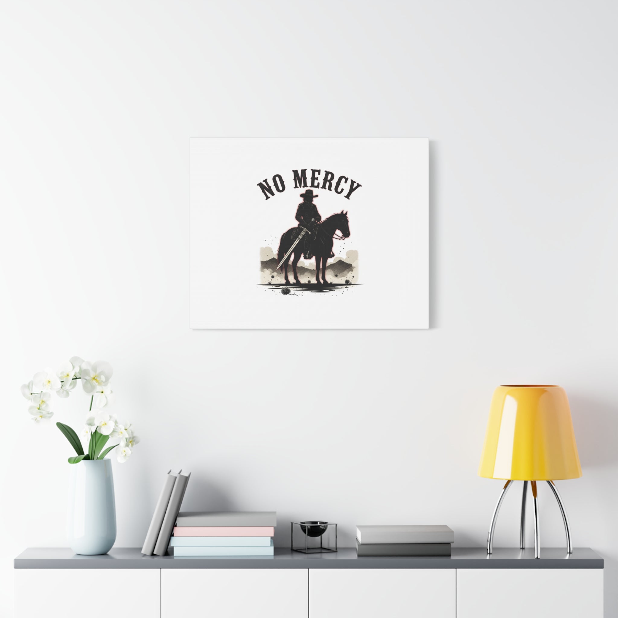 No Mercy Cowboy Skull Canvas | western skull art, gothic Americana