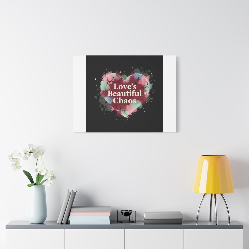 Love's Beautiful Chaos Canvas Print | Soft Grunge Hearts, Distressed Heart Art