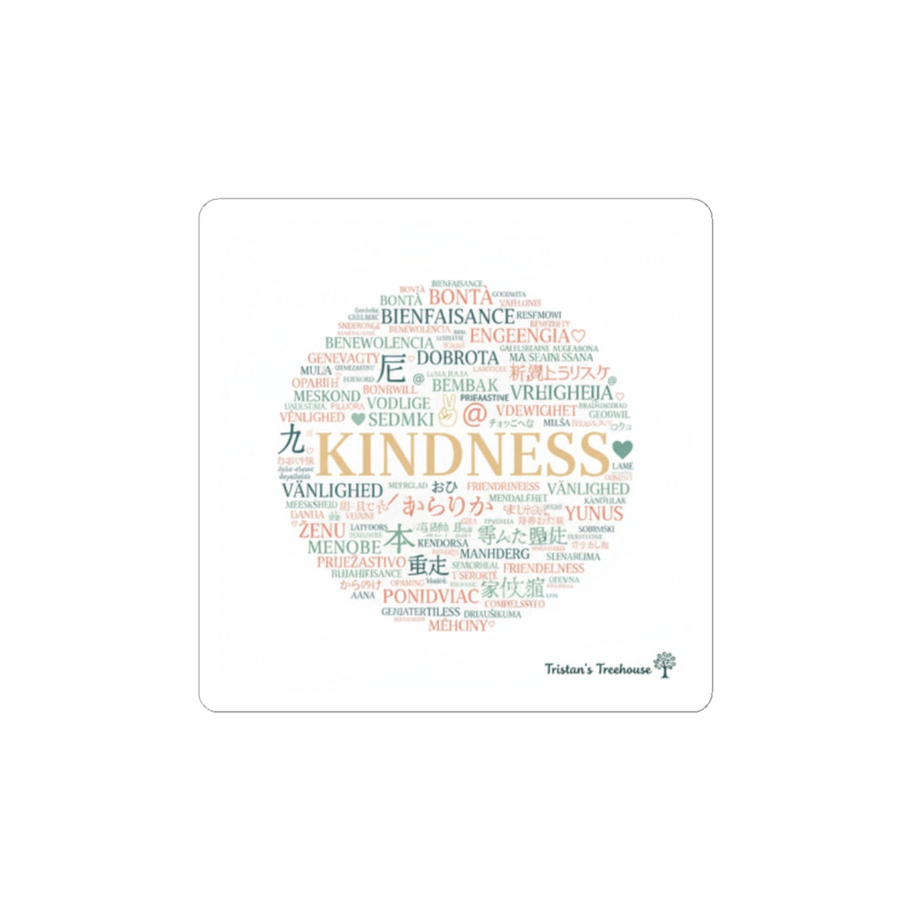Kindness Wordcloud Sticker | Fresh-Start Minimalism, Neutral Renew