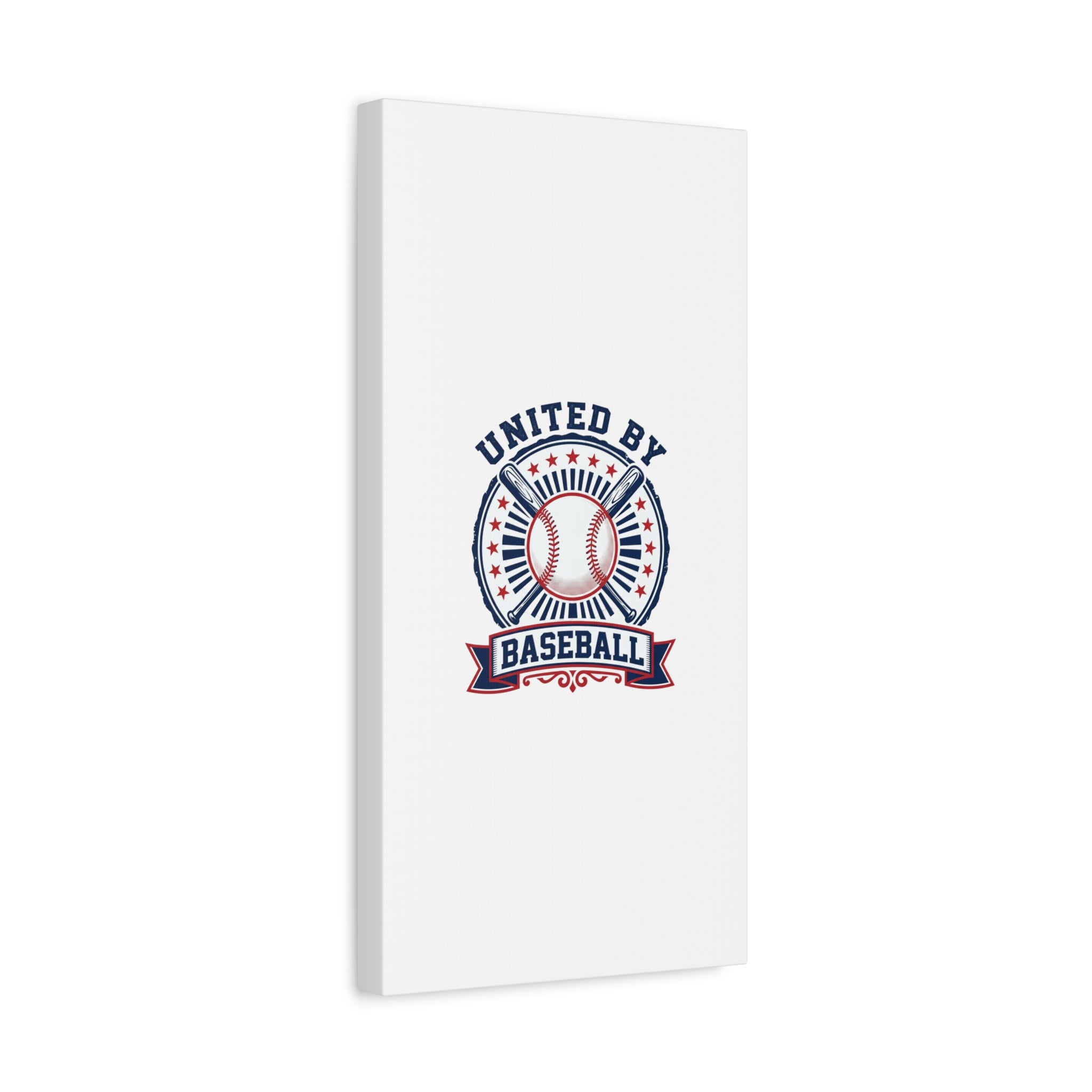United by Baseball Canvas | Patriotic Baseball Graphic, Red White Blue Wall Art