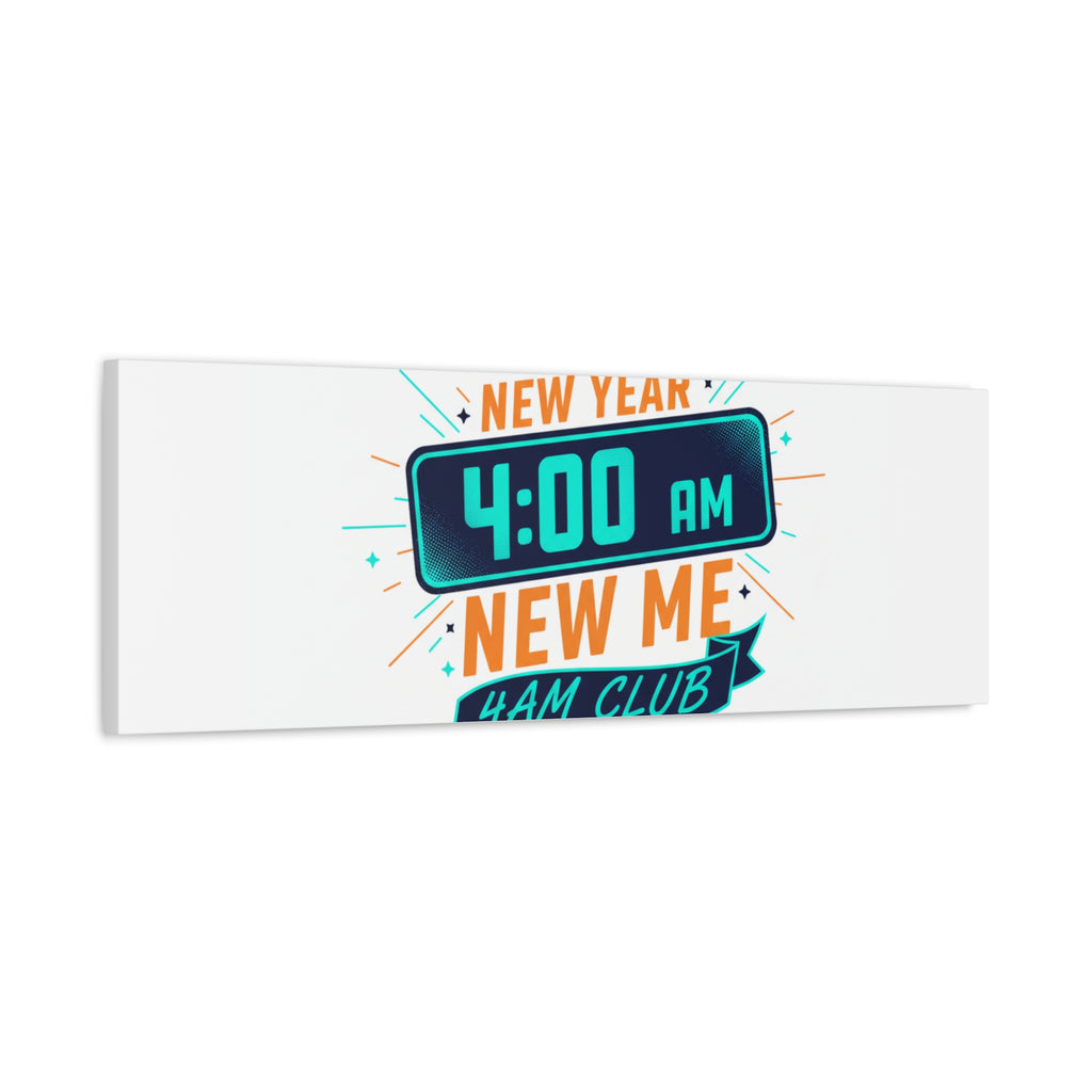 4AM Club New Year Graphic Canvas | Holiday Party Novelty, Festive New Year Decor