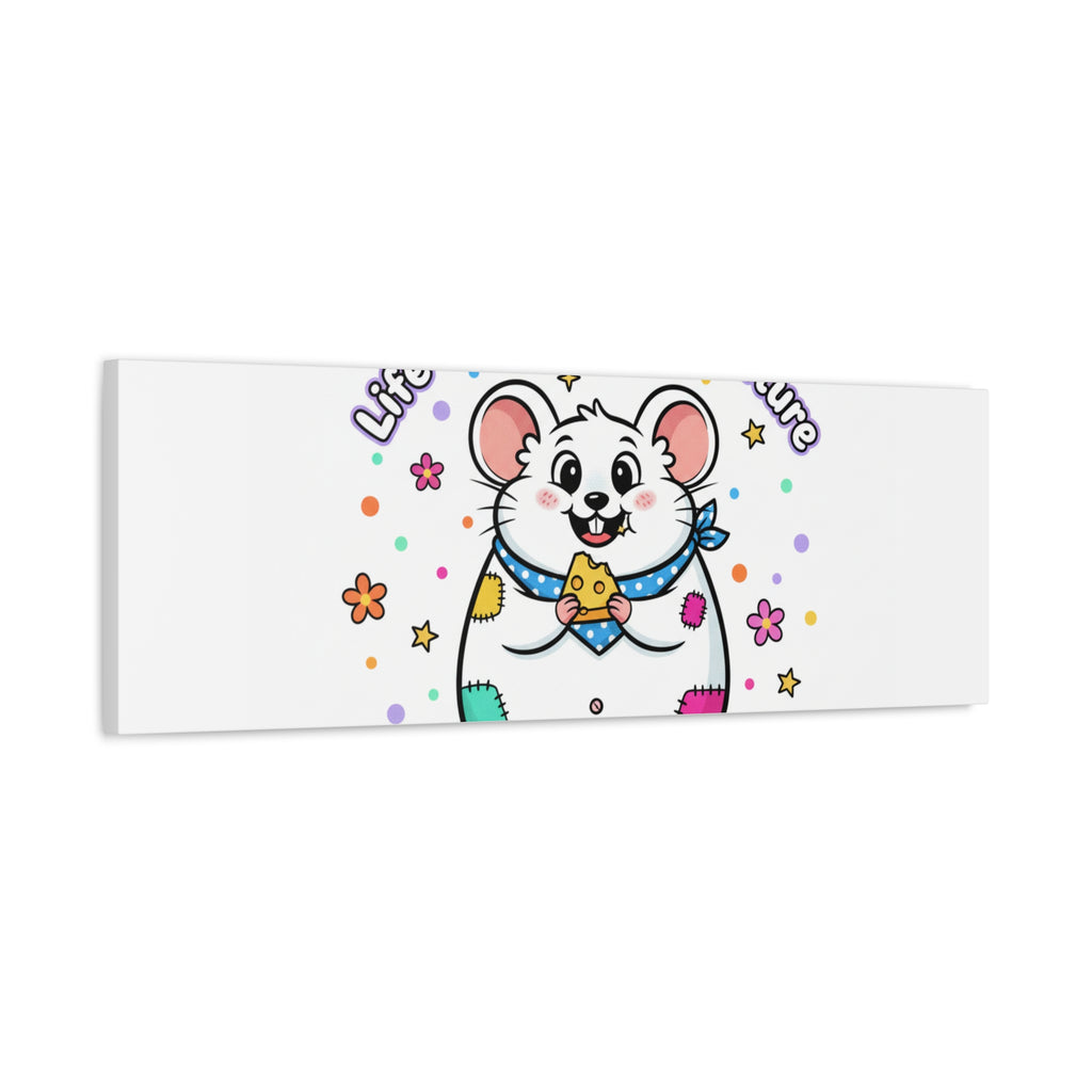 Life's a Cheese Adventure Canvas | Rodent-Core rat art print