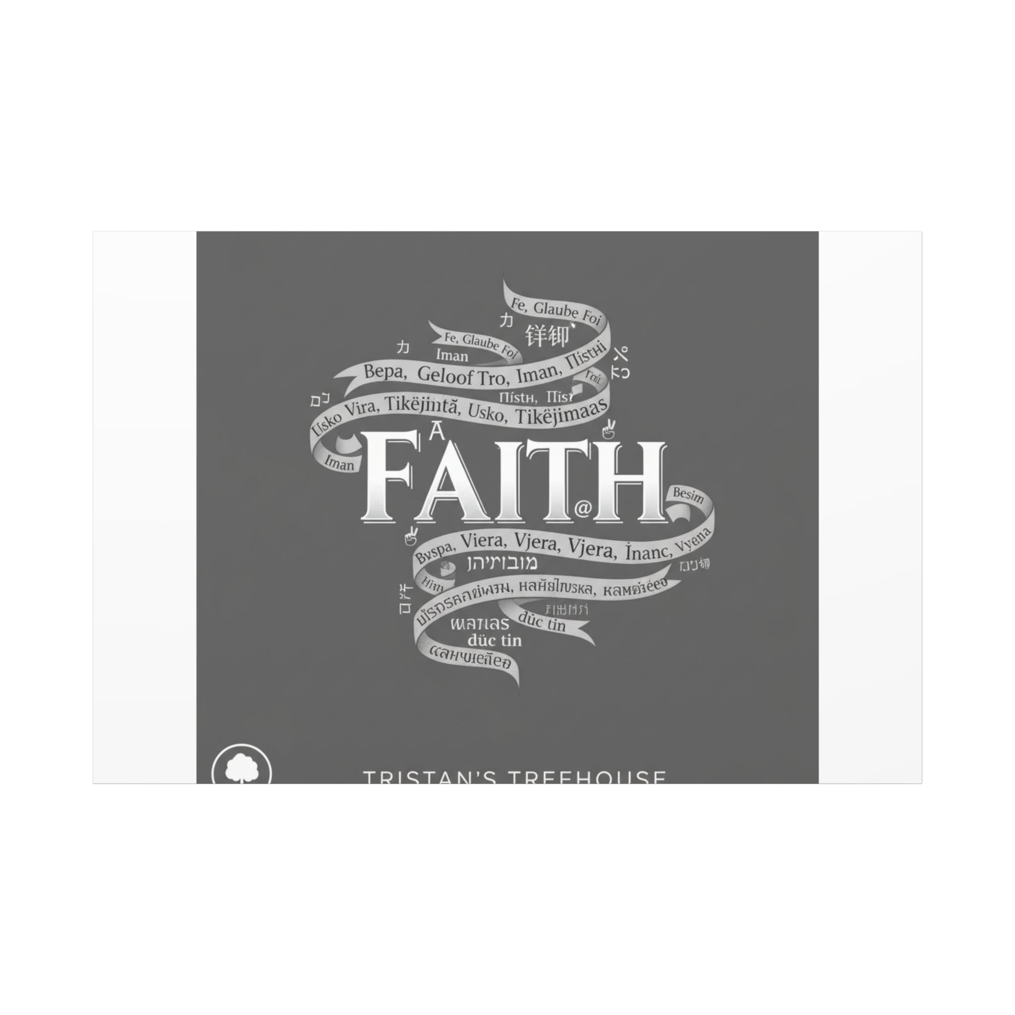 handwritten faith ribbon Canvas | sketch aesthetic, doodle design