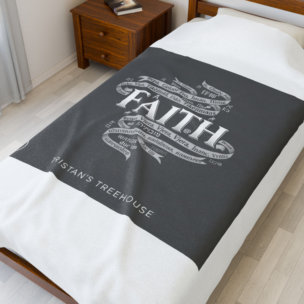 handwritten faith doodle blanket | velveteen plush blanket