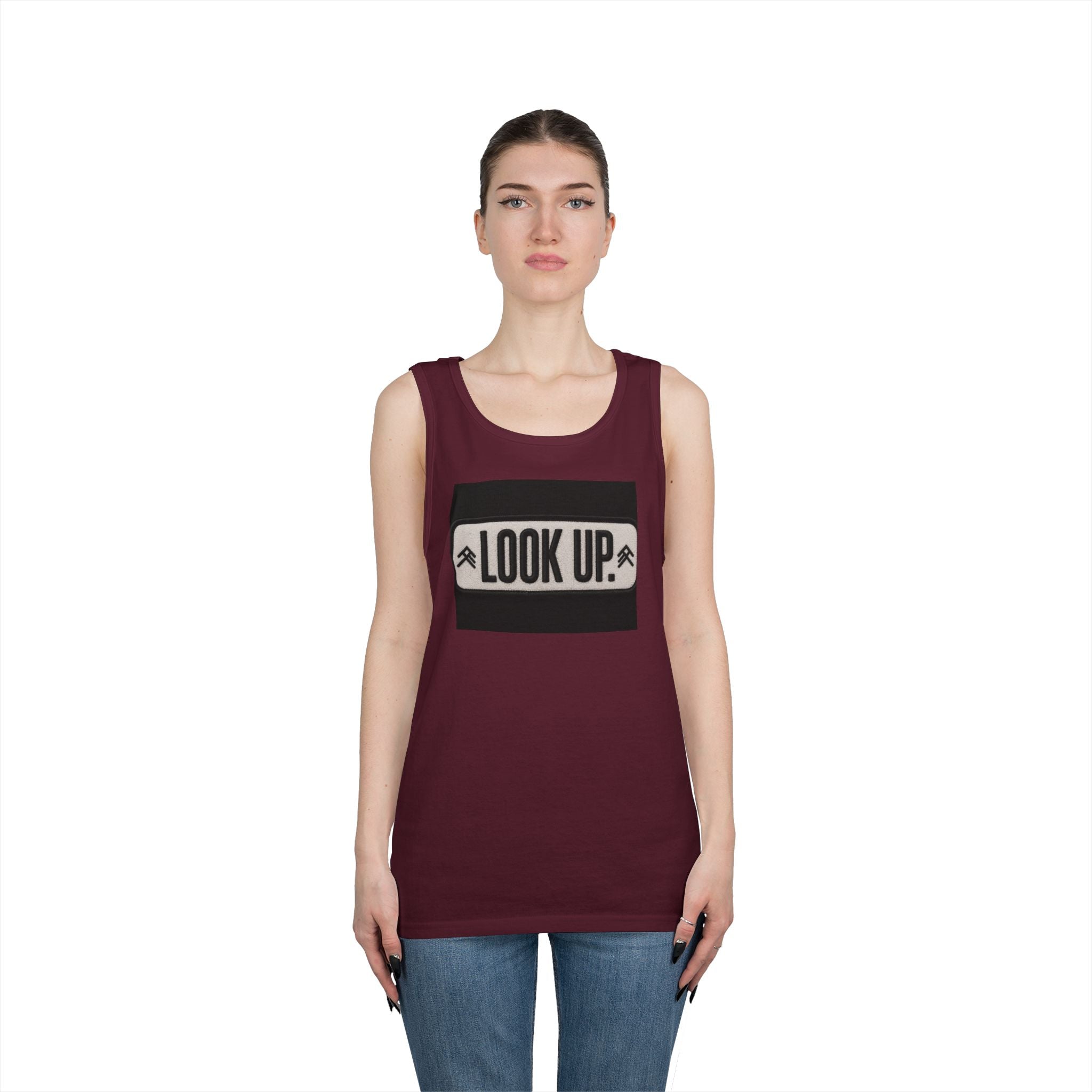 Look Up Tank Top — Inspirational Graphic Tank for Outdoors & Mindfulness