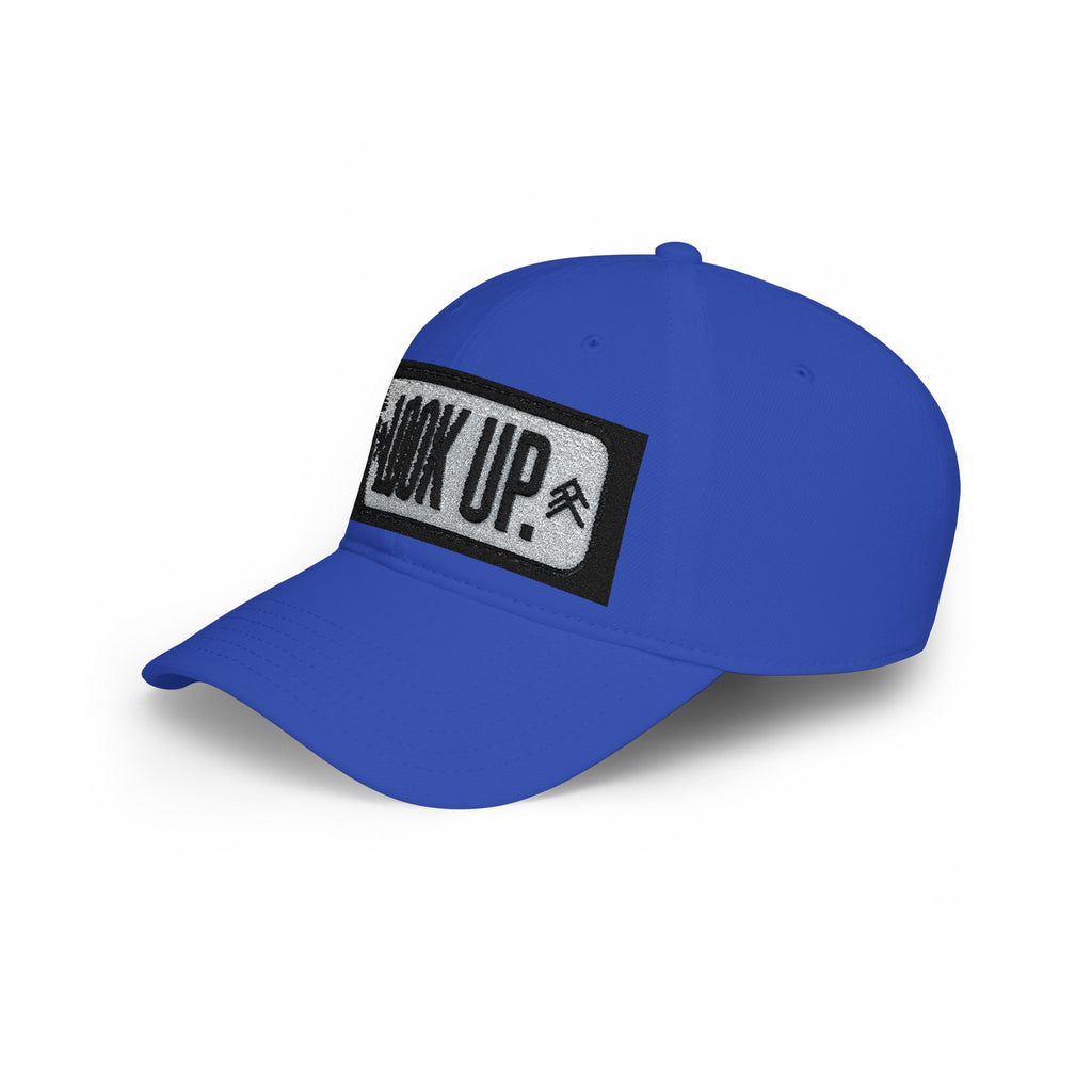 LOOK UP Patch Baseball Cap — Motivational Low-Profile Red Hat