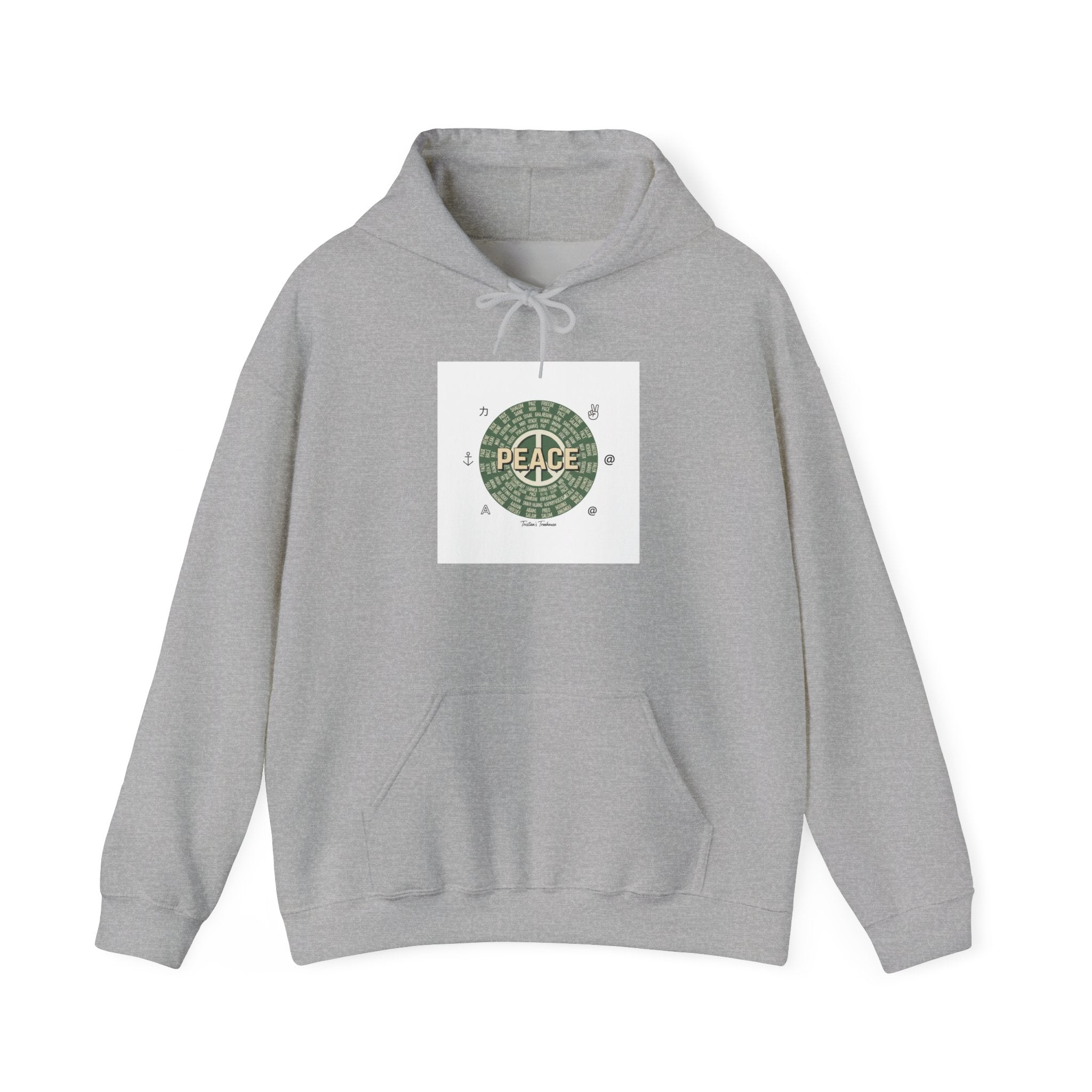 Handwritten Peace Doodle Hoodie | sketch aesthetic, hand drawn message