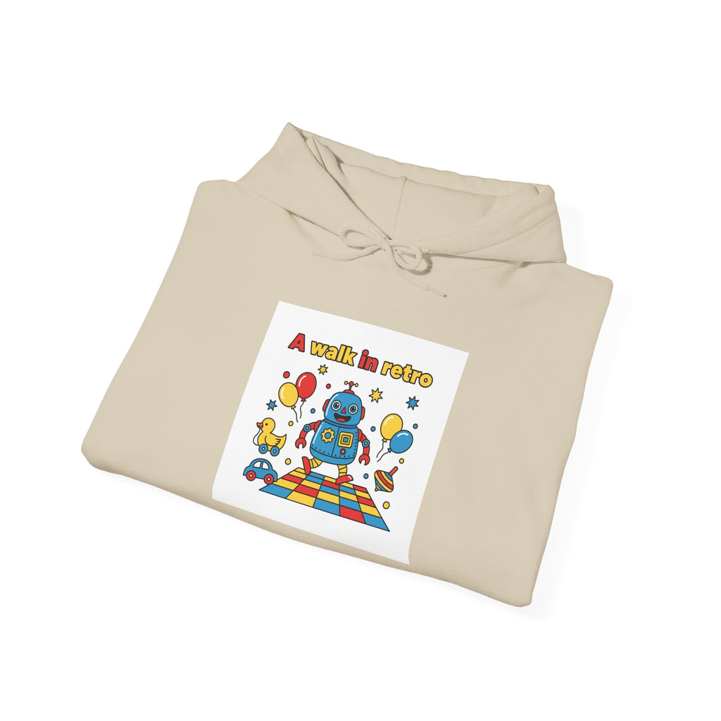 Retro Toy Robot Hoodie | Throwback Kid primary colors, childlike design