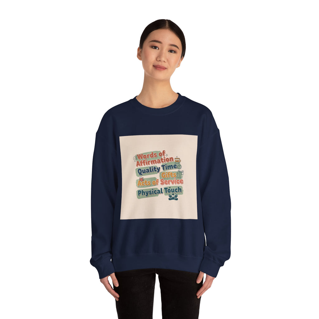 Love Languages Meme Crewneck Sweatshirt | love language meme, relationship humor