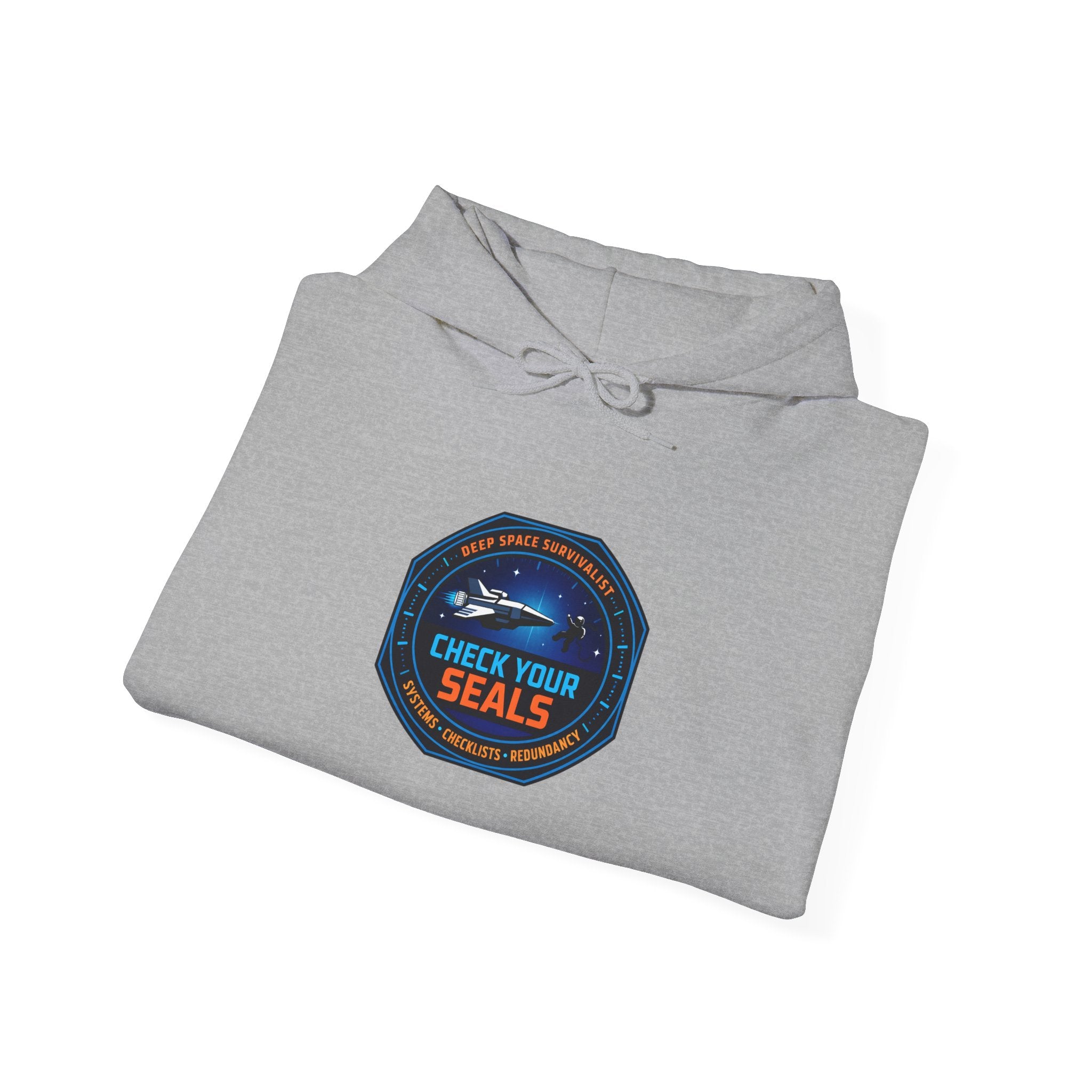 Check Your Seals mission patch Hoodie | hard sci‑fi, space survival, exploration