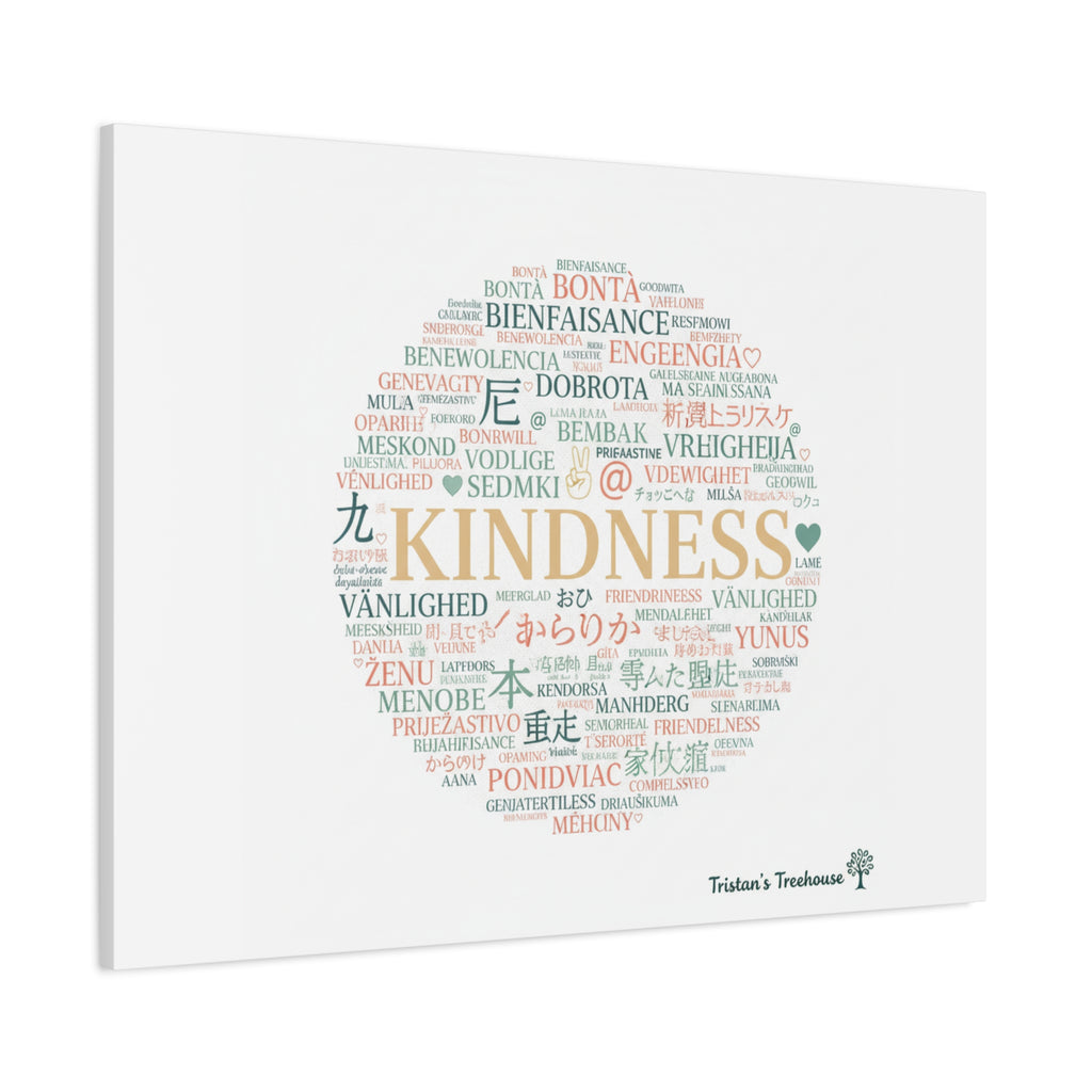 Kindness Word Cloud Canvas | Fresh Start Minimalist Wall Art